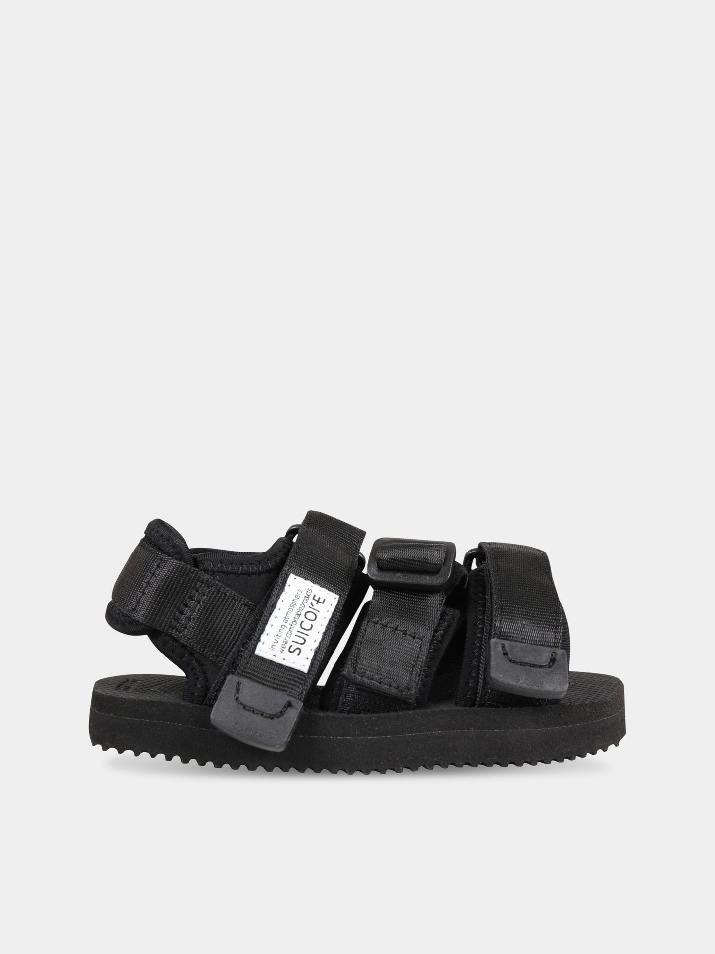 Sandali  Kisee  neri per bambino con logo,Suicoke,OG-044-KIDS_001