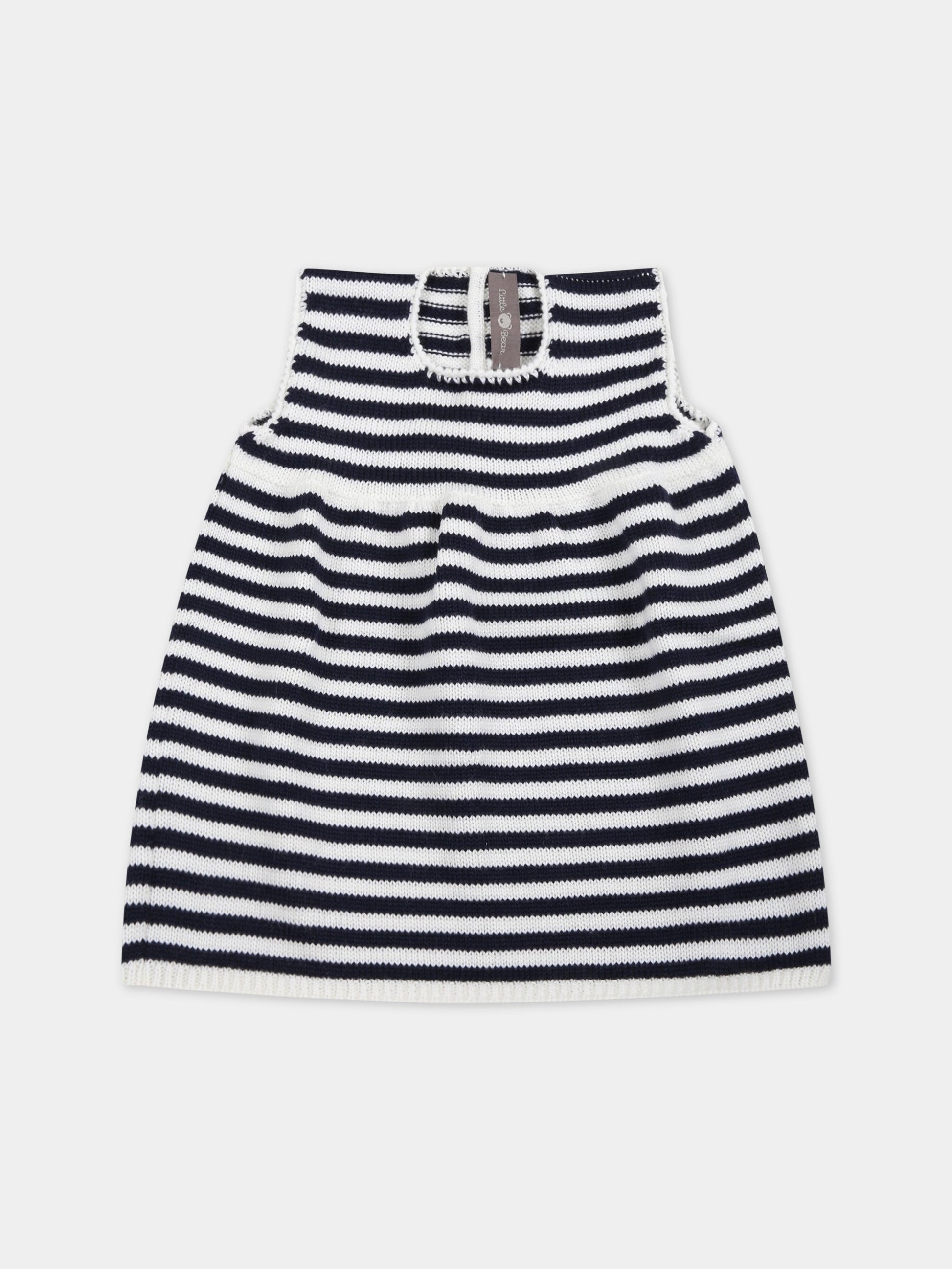 Vestito multicolor per neonata,Little Bear,3023 LATTE/BLU