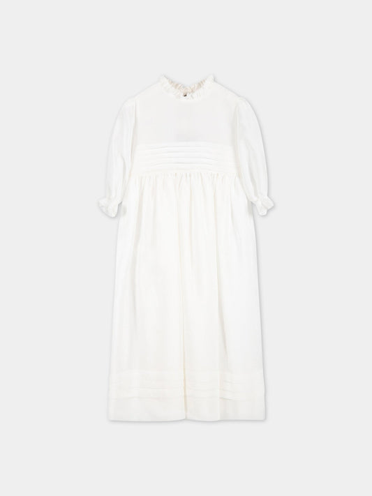 Vestito bianco per neonata,Little Bear,3250 LATTE