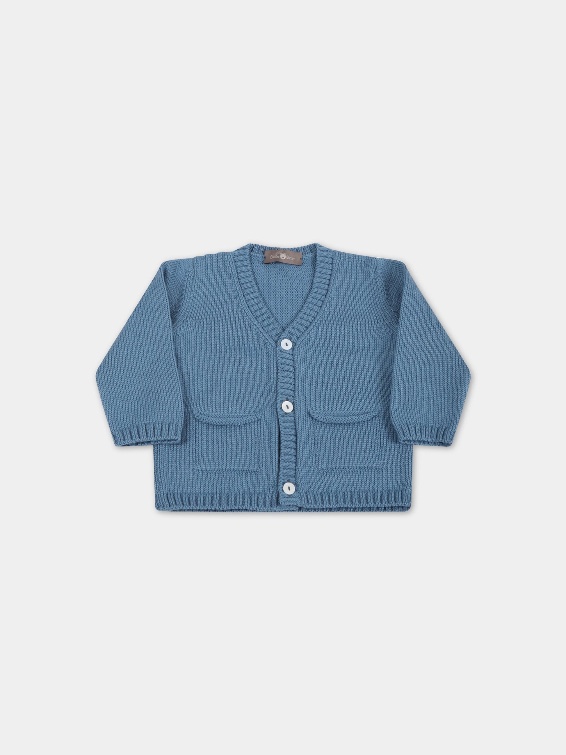 Cardigan celeste per neonato,Little Bear,3156 OTTANIO