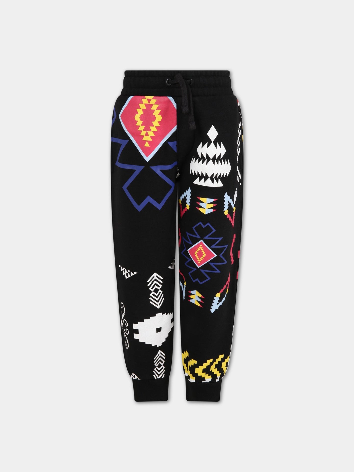 Pantalone nero per bambino con iconiche stampe,Marcelo Burlon Kids,CBCA003F21FLE003 1084