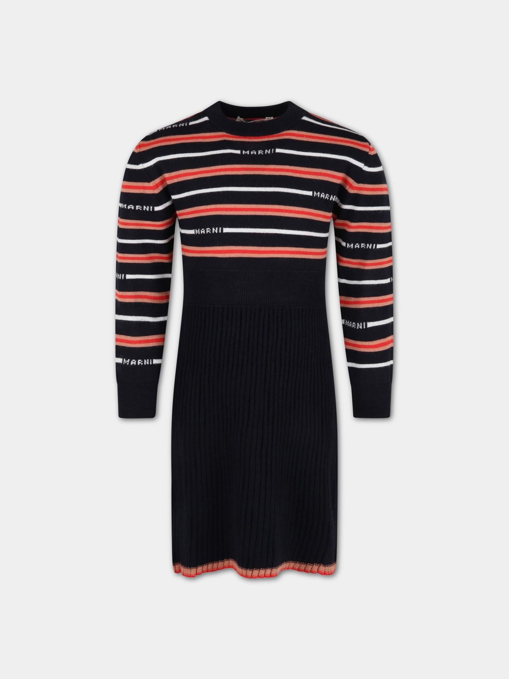 Vestito multicolor per bambina con loghi,Marni Kids,M00198 M00JW 0M803