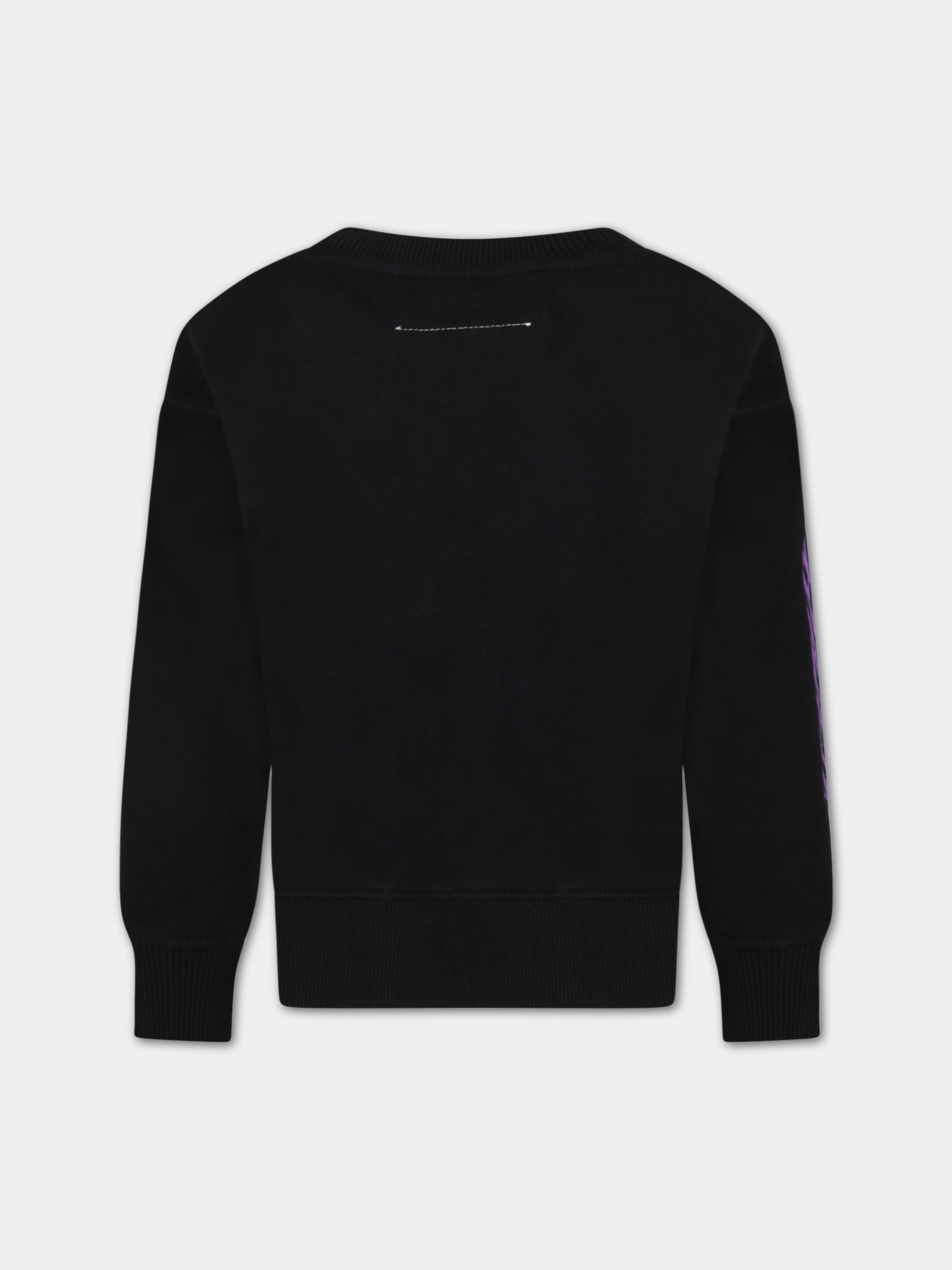 Felpa nera per bambini con loghi,Mm6 Maison Margiela,M60020 MM007 M6900