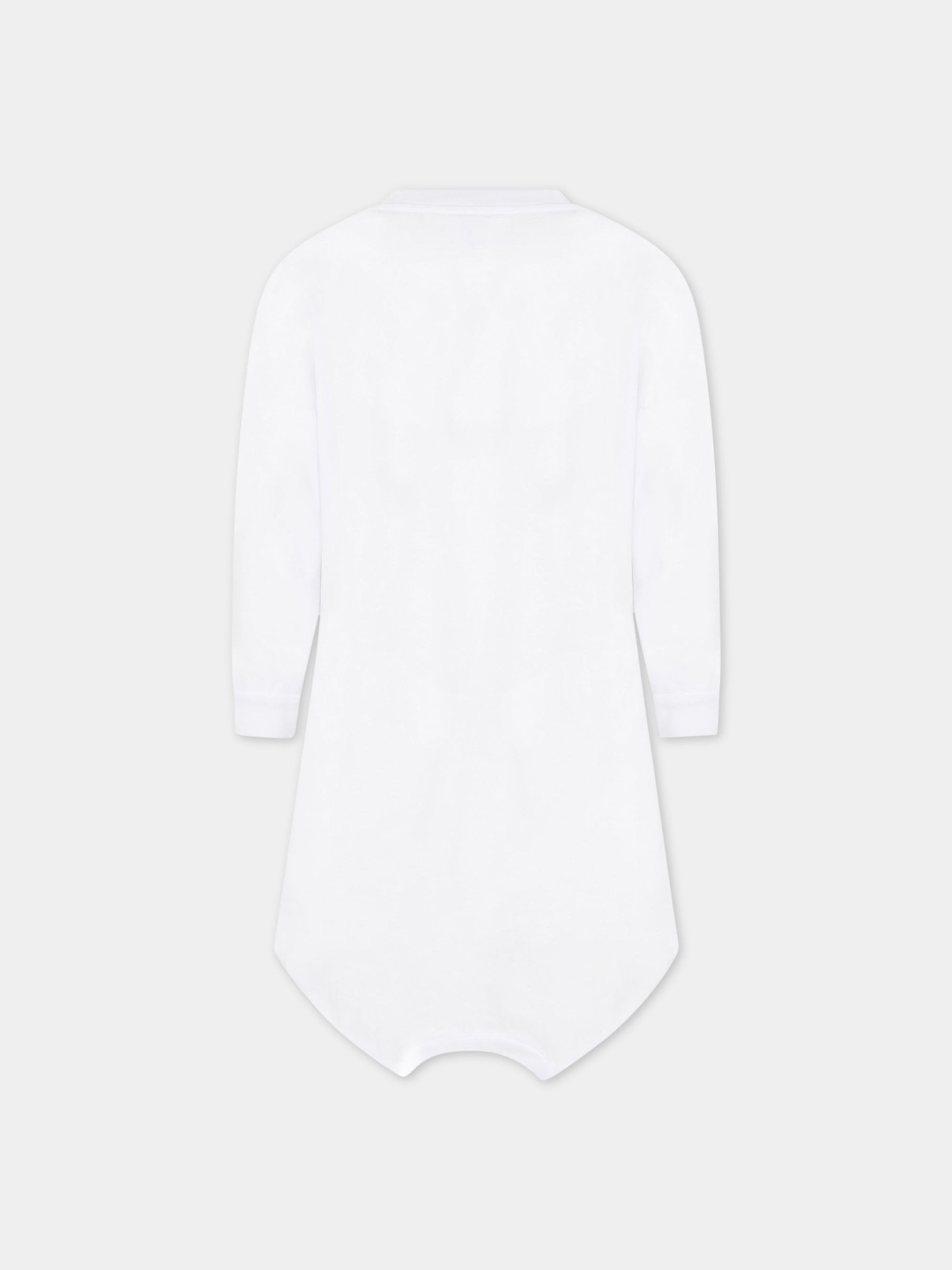 Vestito bianco per bambina con doppio logo,Mm6 Maison Margiela,M60029 MM009 M6100