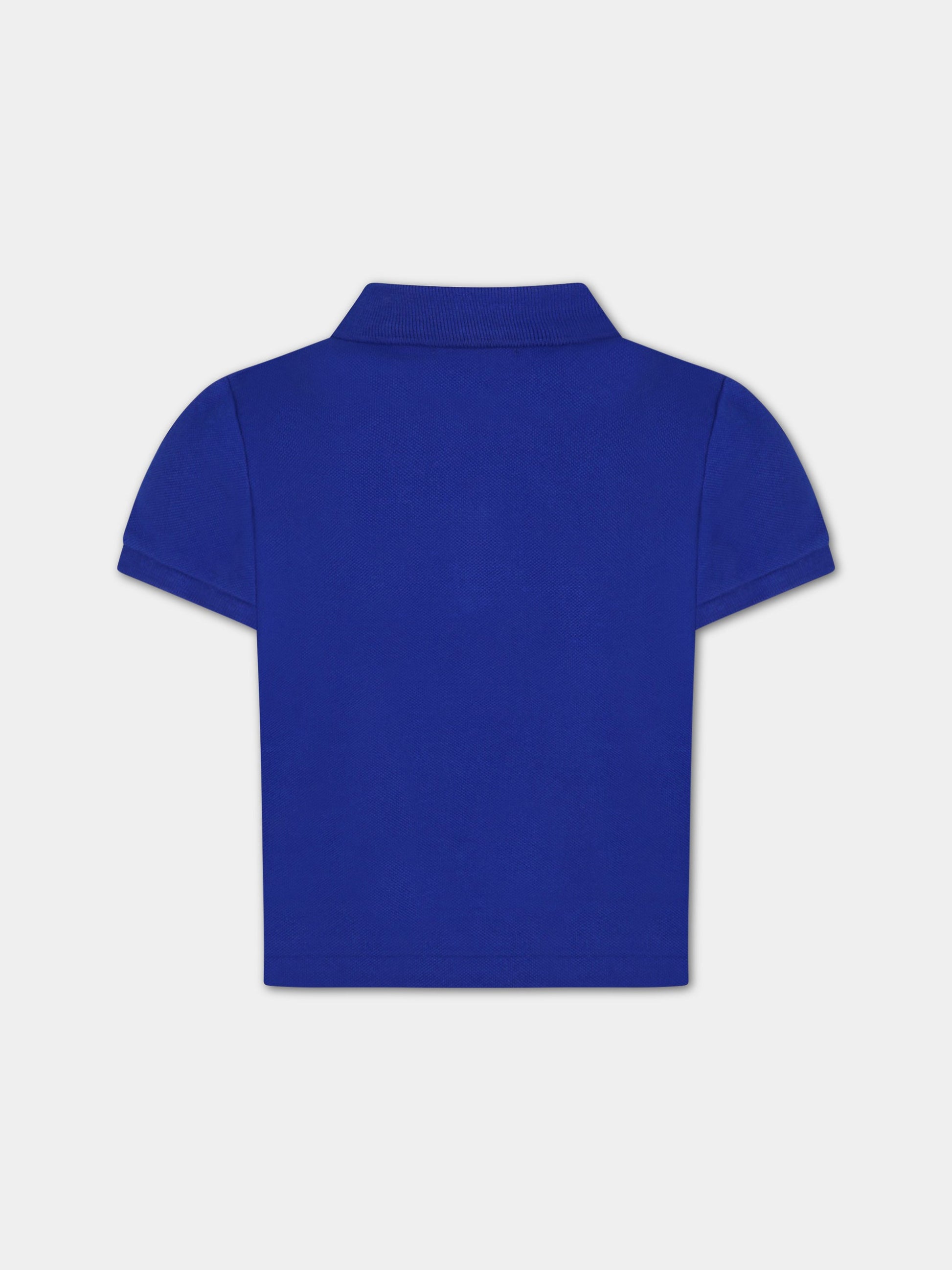 Polo blu royal per bambina con iconico cavallino,Ralph Lauren Kids,844232008