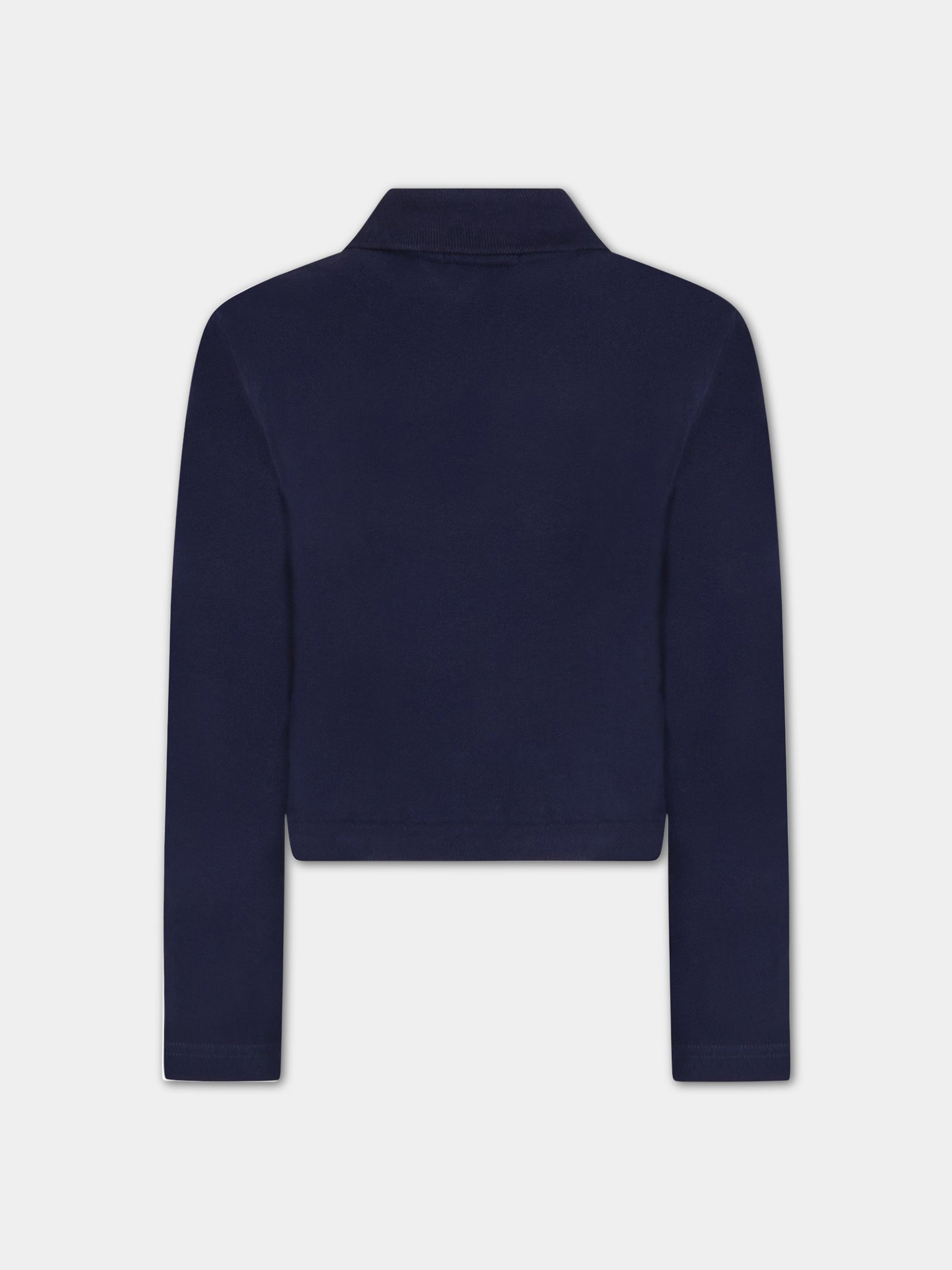 Polo blu per bambina con iconico cavallino,Ralph Lauren Kids,846215002