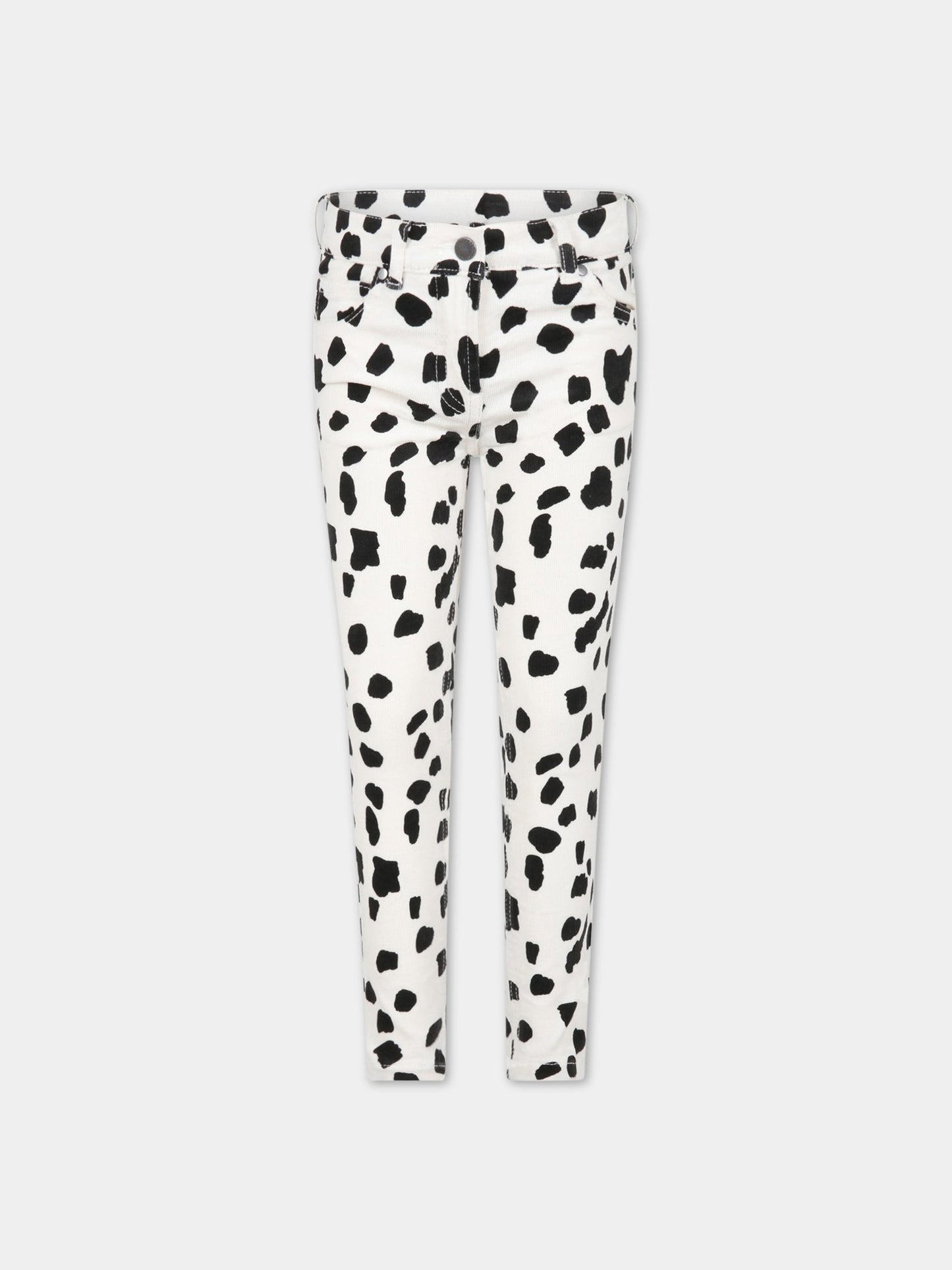 Jeans bianchi per bambina con stampa Dalmata,Stella Mccartney Kids,603298 SRK72 G912