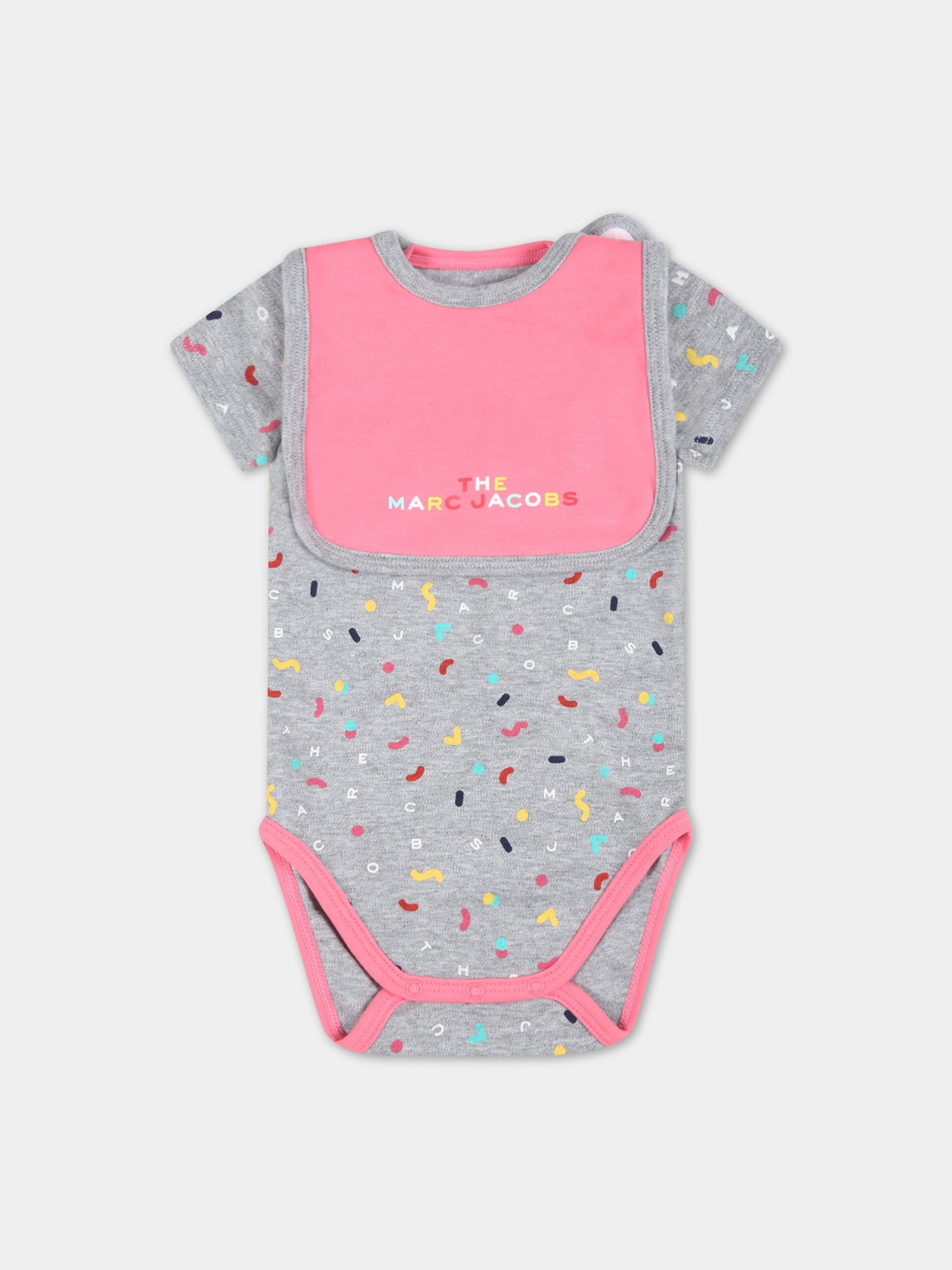 Set multicolor per neonata con logo,Little Marc Jacobs,W98134 GRIGIO