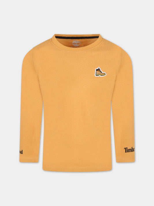 T-shirt arancione per bambino con iconica scarpa,Timberland,T25S75 589