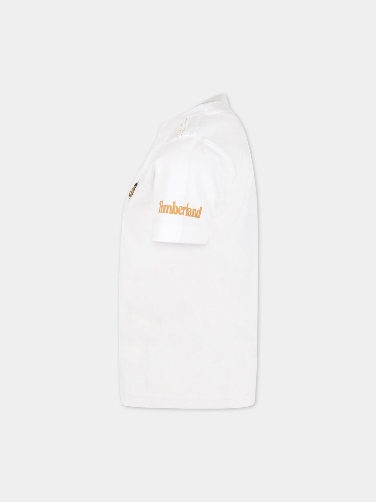T-shirt bianca per bambino con scarpa,Timberland,T25S74 10B