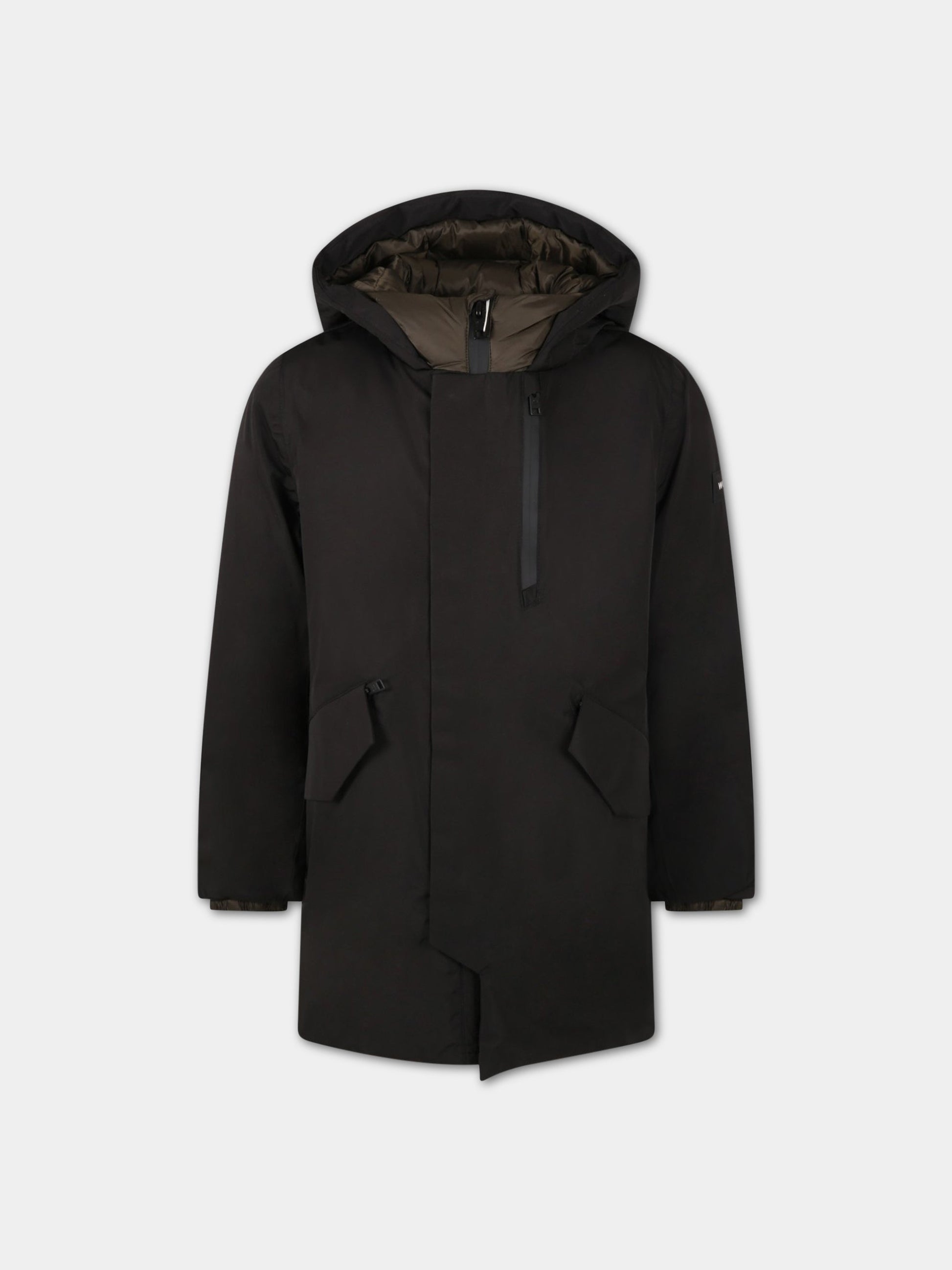 Piumino nero per bambino con logo,Woolrich Kids,CFWKOU0191MRUT1971 100