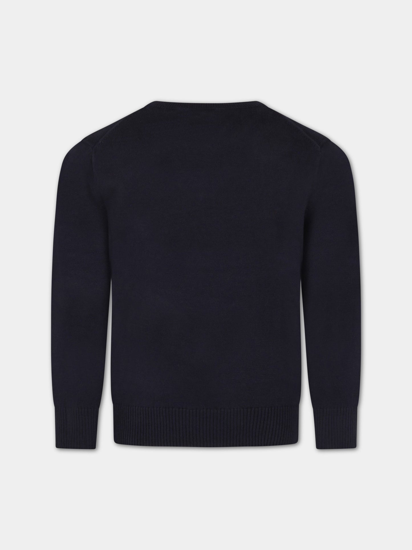 Maglione blu per bambino con cavallino rosso,Ralph Lauren Kids,799886001