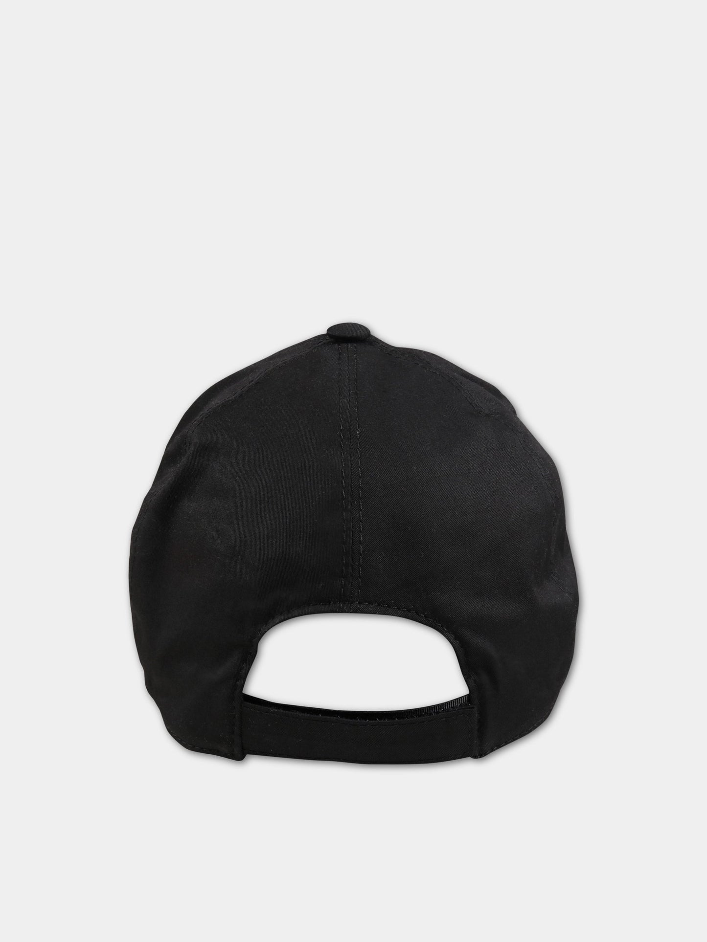 Cappello nero per bambini con logo bianco,Balmain Kids,6Q0577 G0019 930