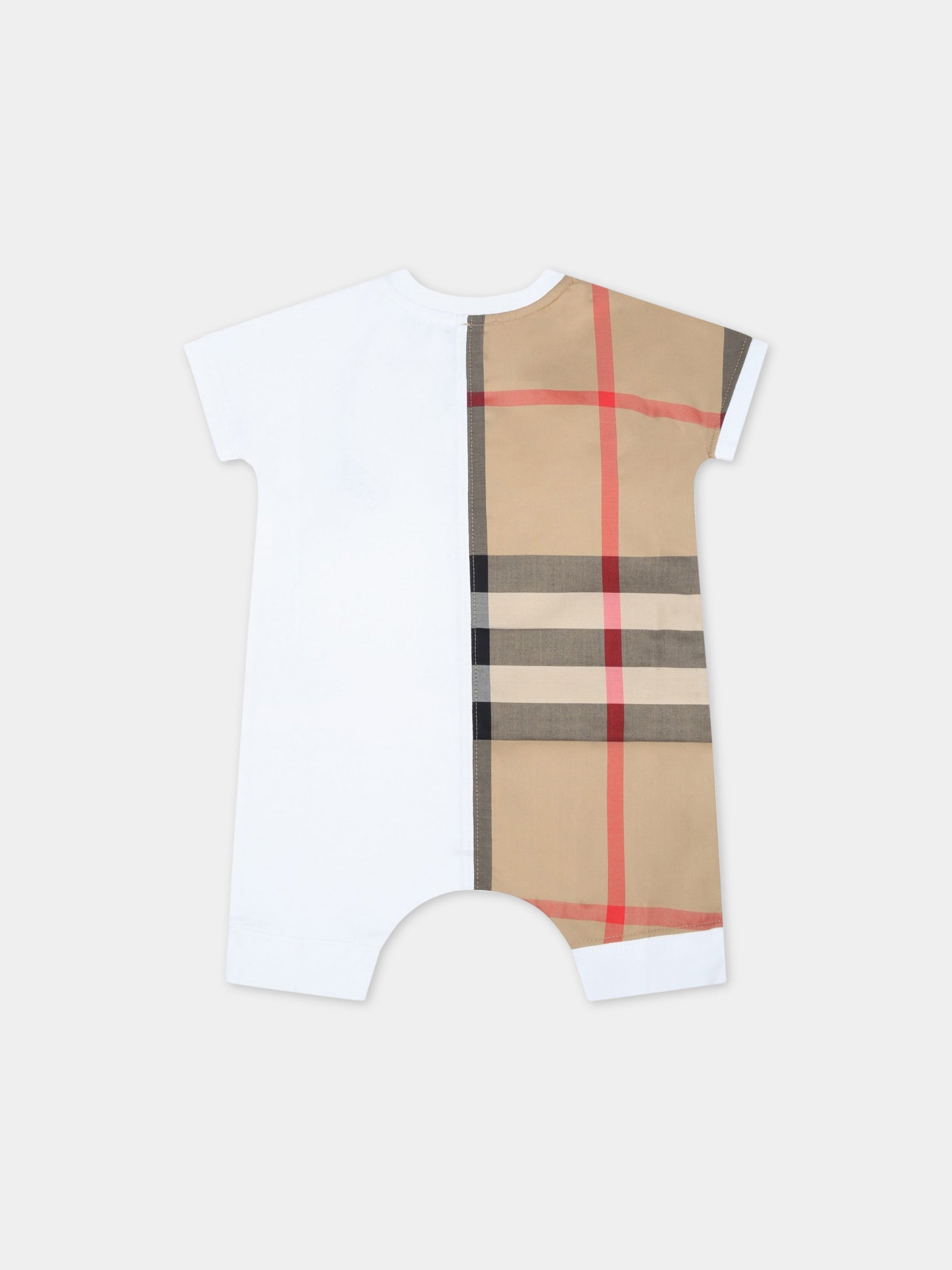 Pagliaccetto bianco per neonati con logo,Burberry Kids,8048349