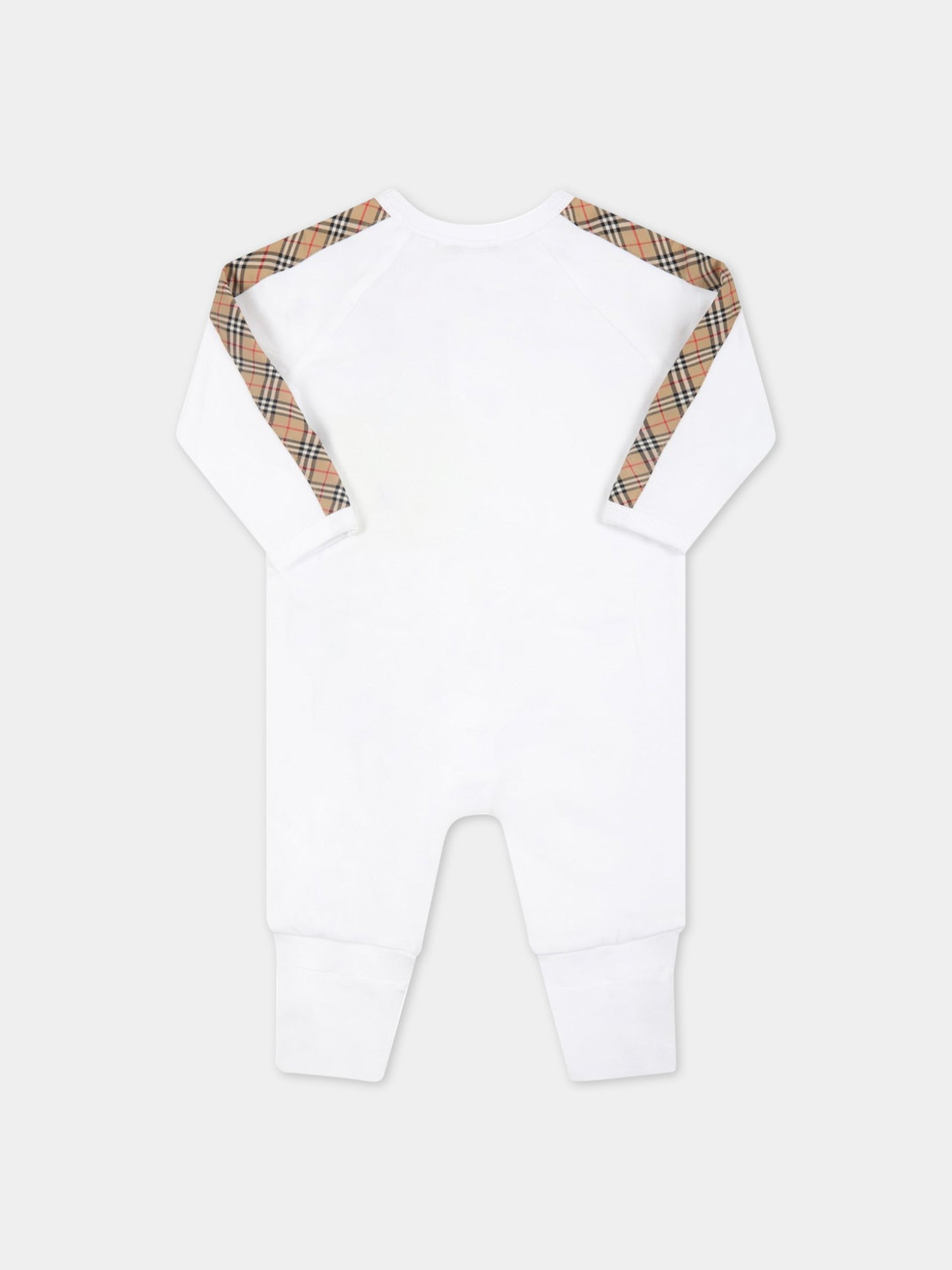 Set bianco per neonati con iconico check vintage,Burberry Kids,8048407