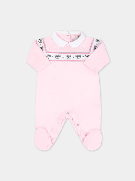 Tutina rosa per neonata con iconici occhi,Chiara Ferragni Collection,559210 9008 0090