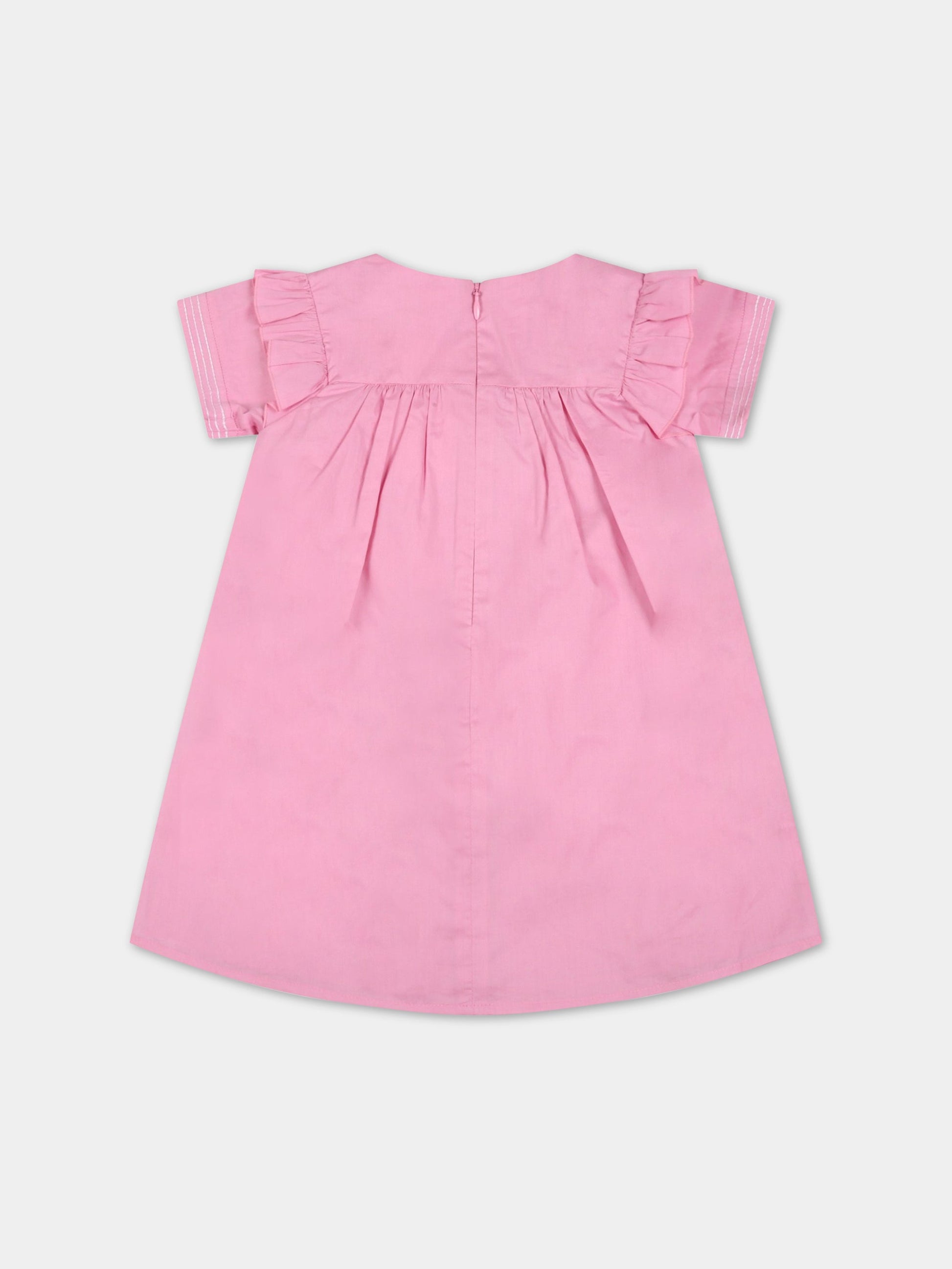 Vestito rosa per neonata con logo,Chloé Kids,C02316 495