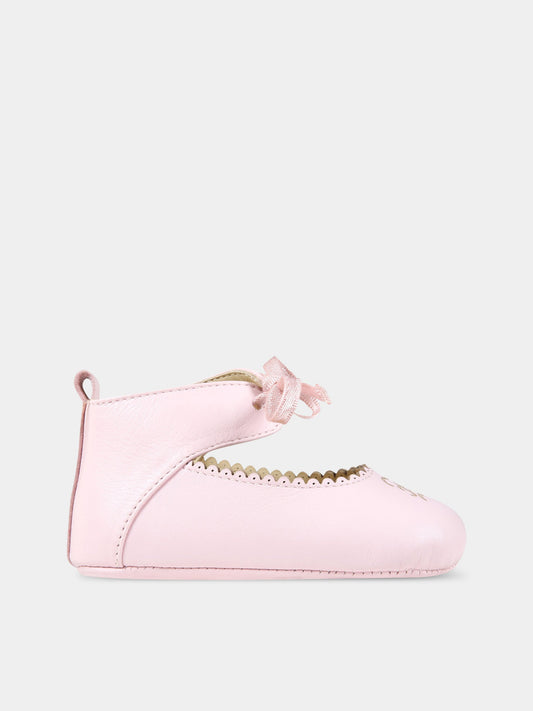 Ballerine rosa per neonata con FF karligraphy,Fendi Kids,BFR096 AHHK F0UH3