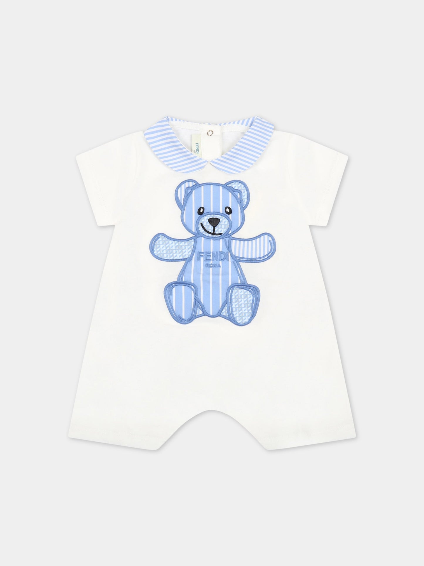 Set bianco per neonato con orso,Fendi Kids,BUK087 ST8 F1FXY