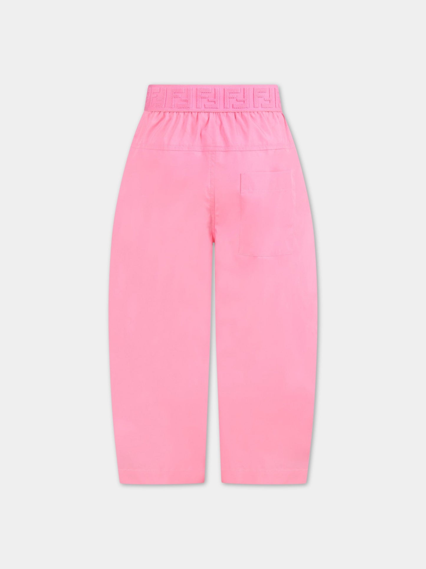 Pantalone rosa per bambina con doppie FF,Fendi Kids,JFF259 AJ1D F081M