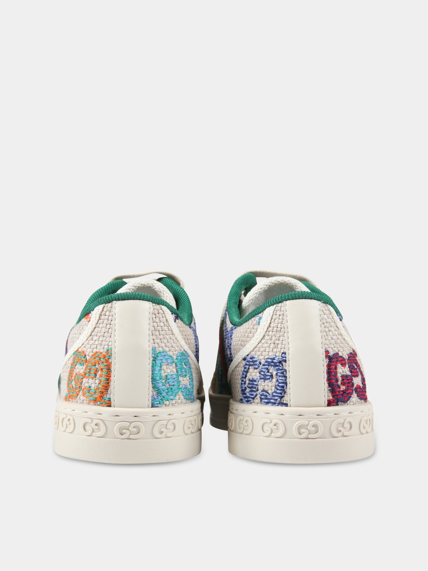 Sneakers beige per bambini con doppia GG,Gucci Kids,682230/29 UFTA0 8467