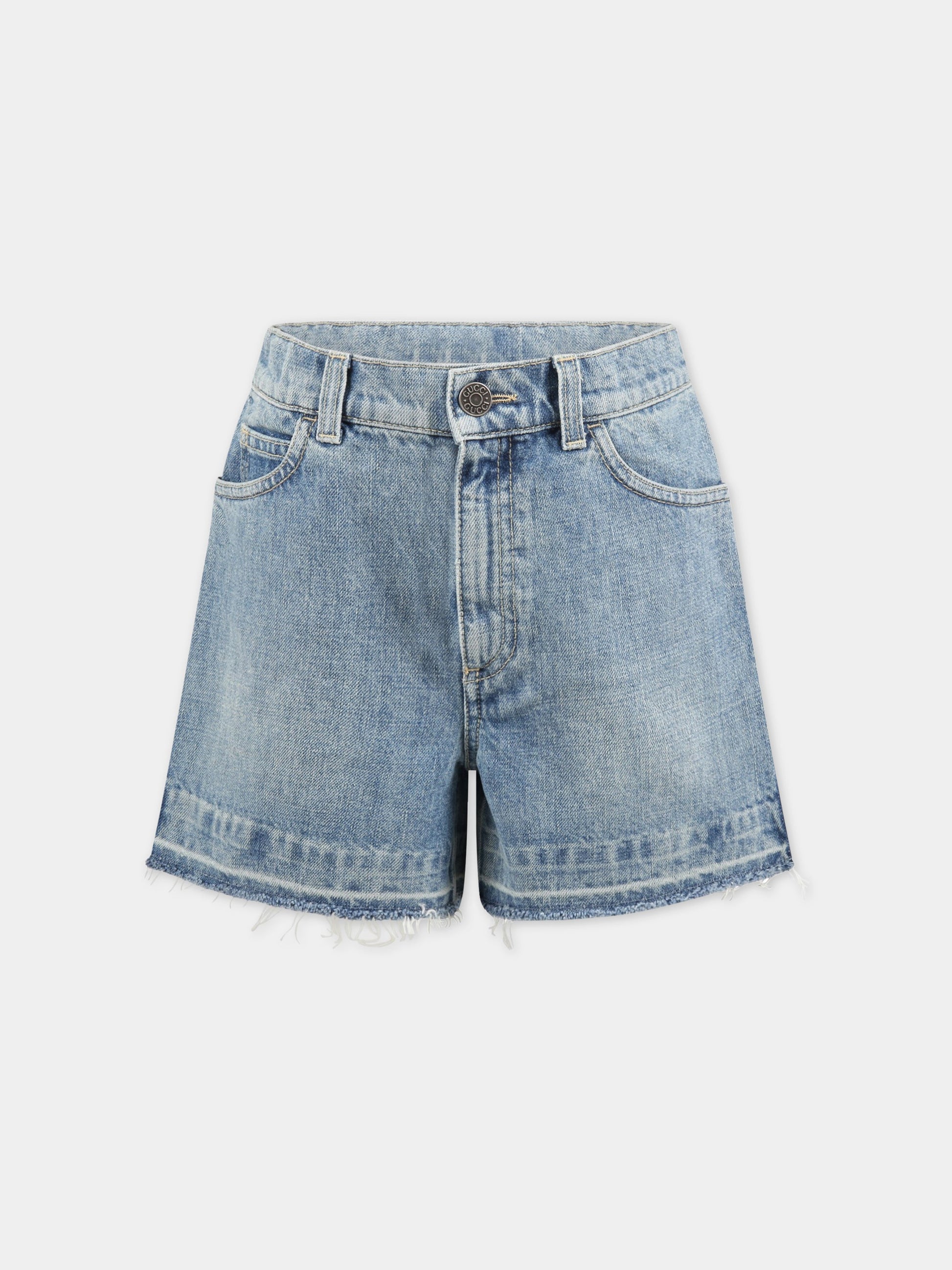 Short celeste per bambina,Gucci Kids,670835 XDBUO 4452