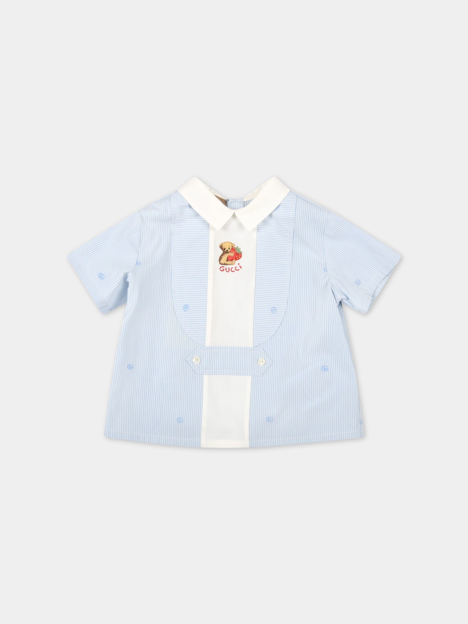 Camicia multicolor per neonato con orso,Gucci Kids,671081 XWARE 4365