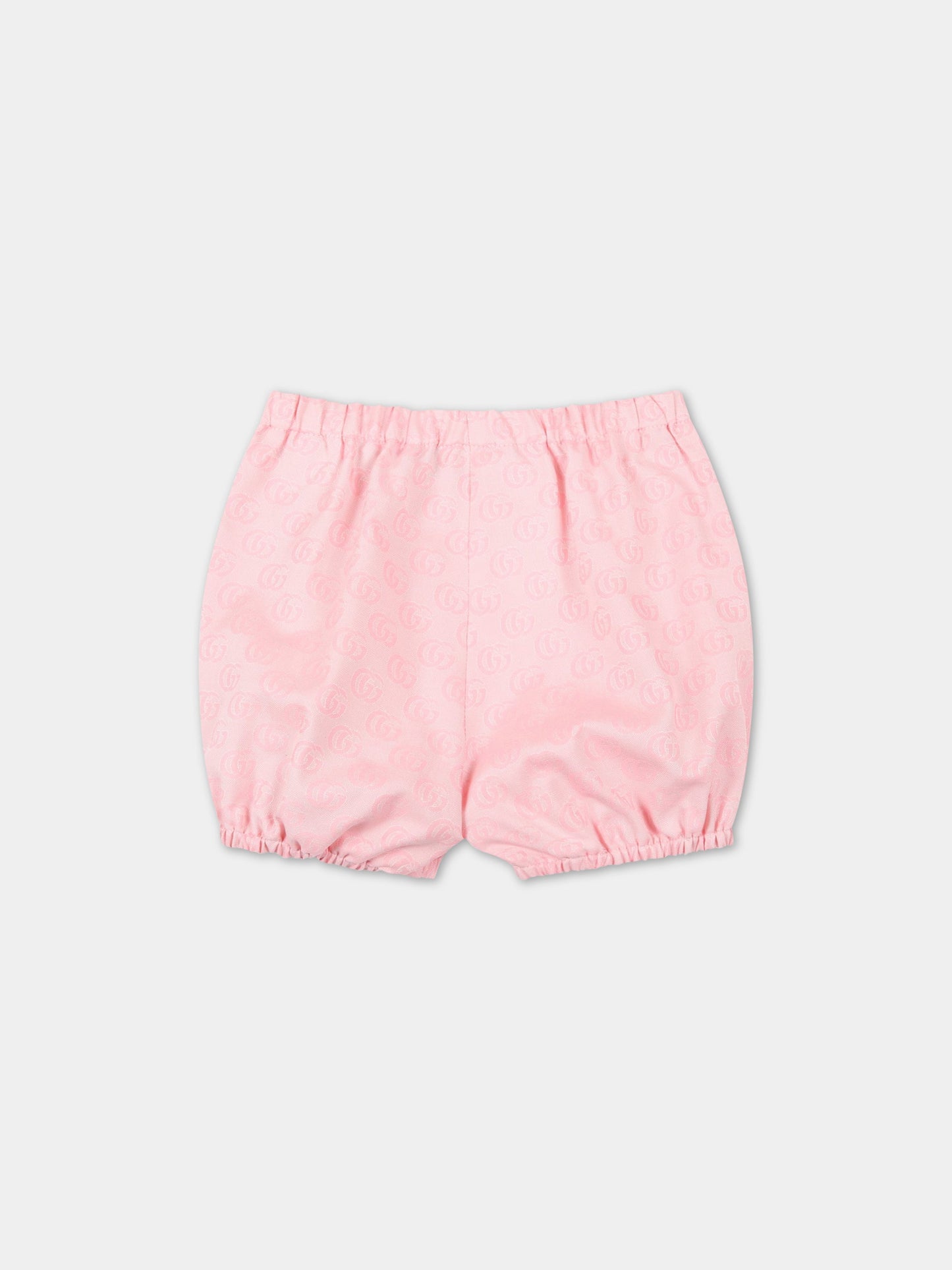 Short rosa per neonata con doppia GG,Gucci Kids,680899 XWAQ4 5817