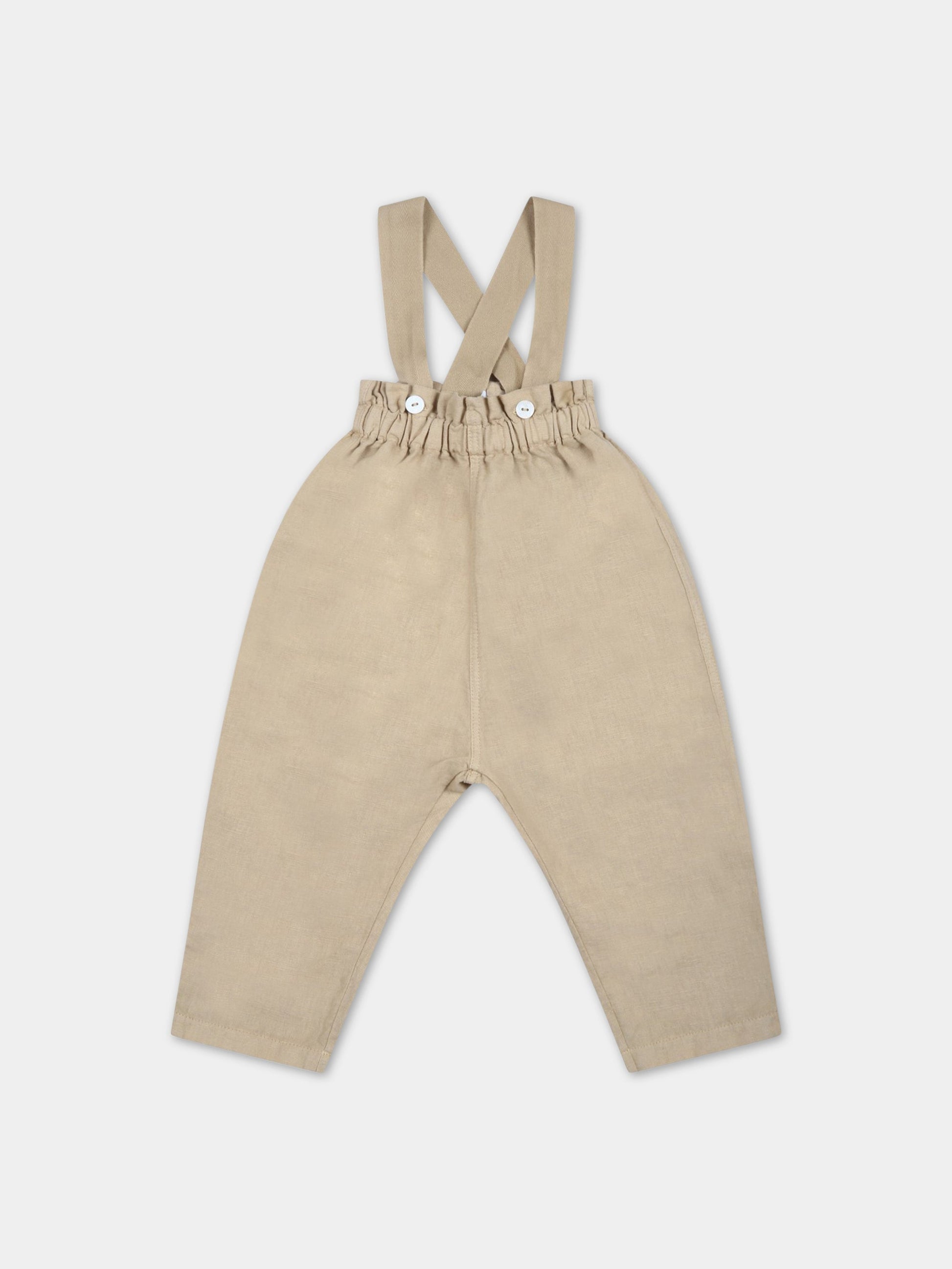 Pantalone beige per neonati,Le Petit Coco,LCNTU028 LC81 XL004 0001