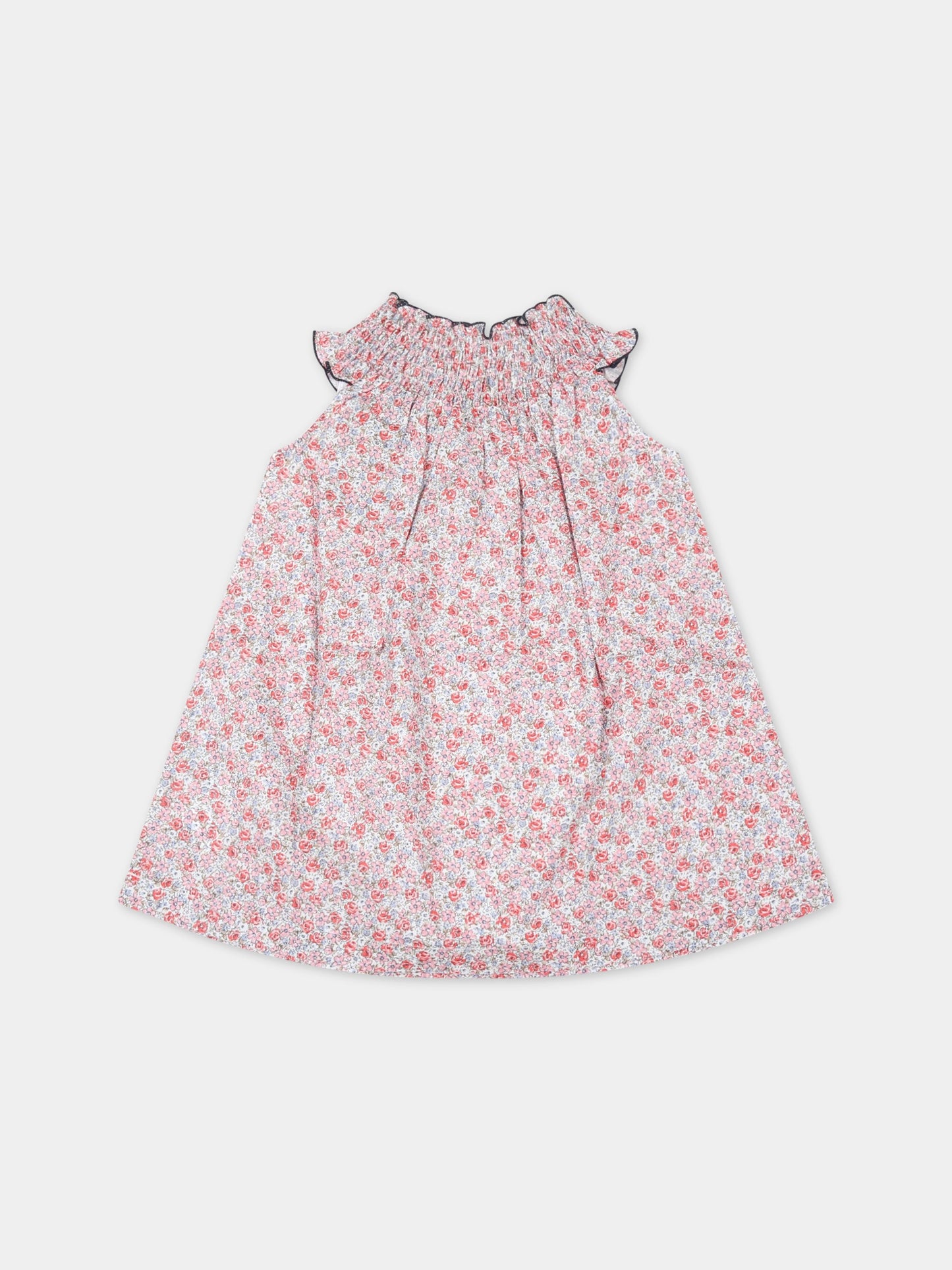 Vestito multicolor per neonata con fiori,Le Petit Coco,LCGAB014 CF504 XL001 D002