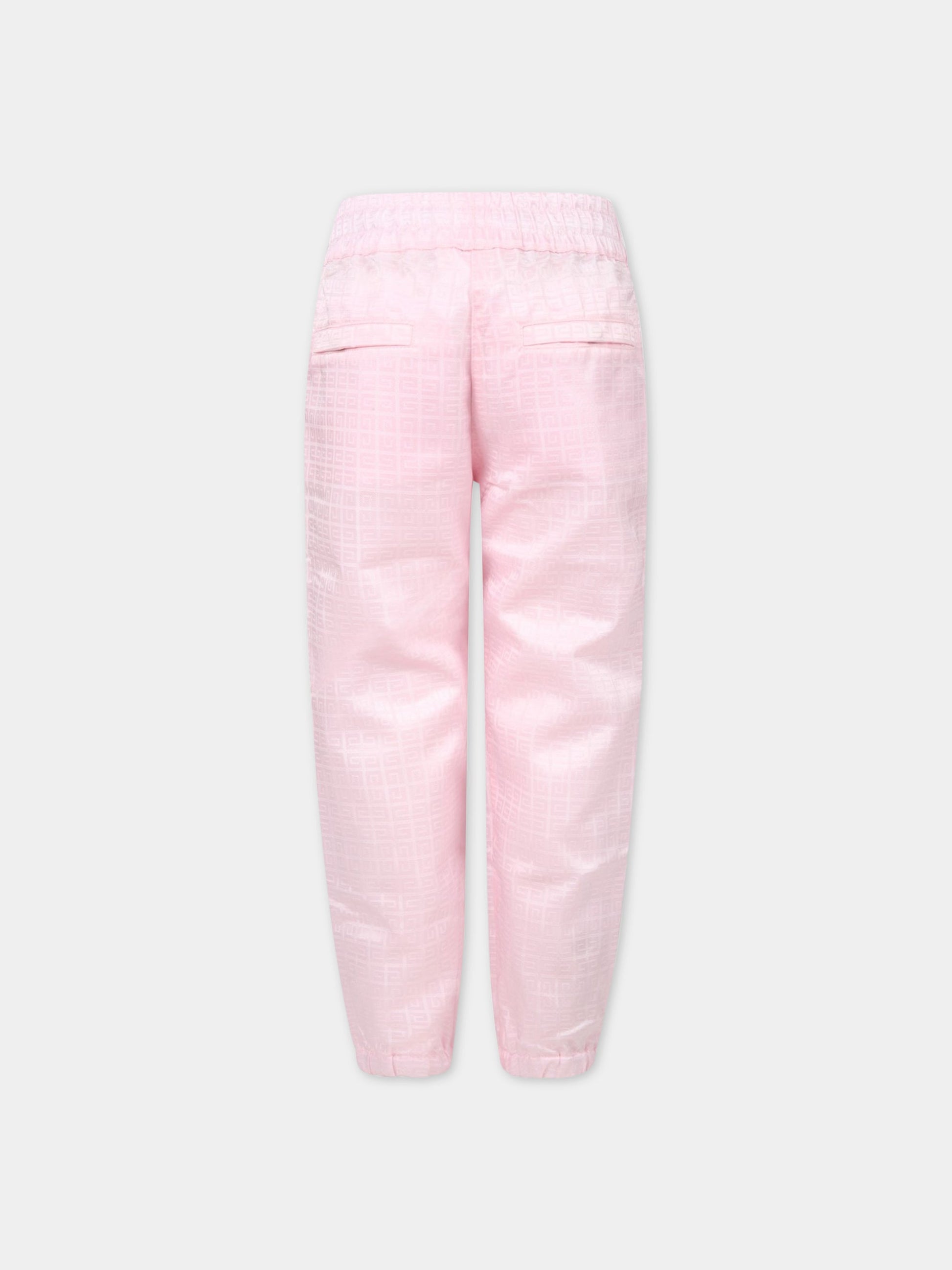 Pantaloni rosa per bambina con logo nero,Givenchy Kids,H14166 44Z