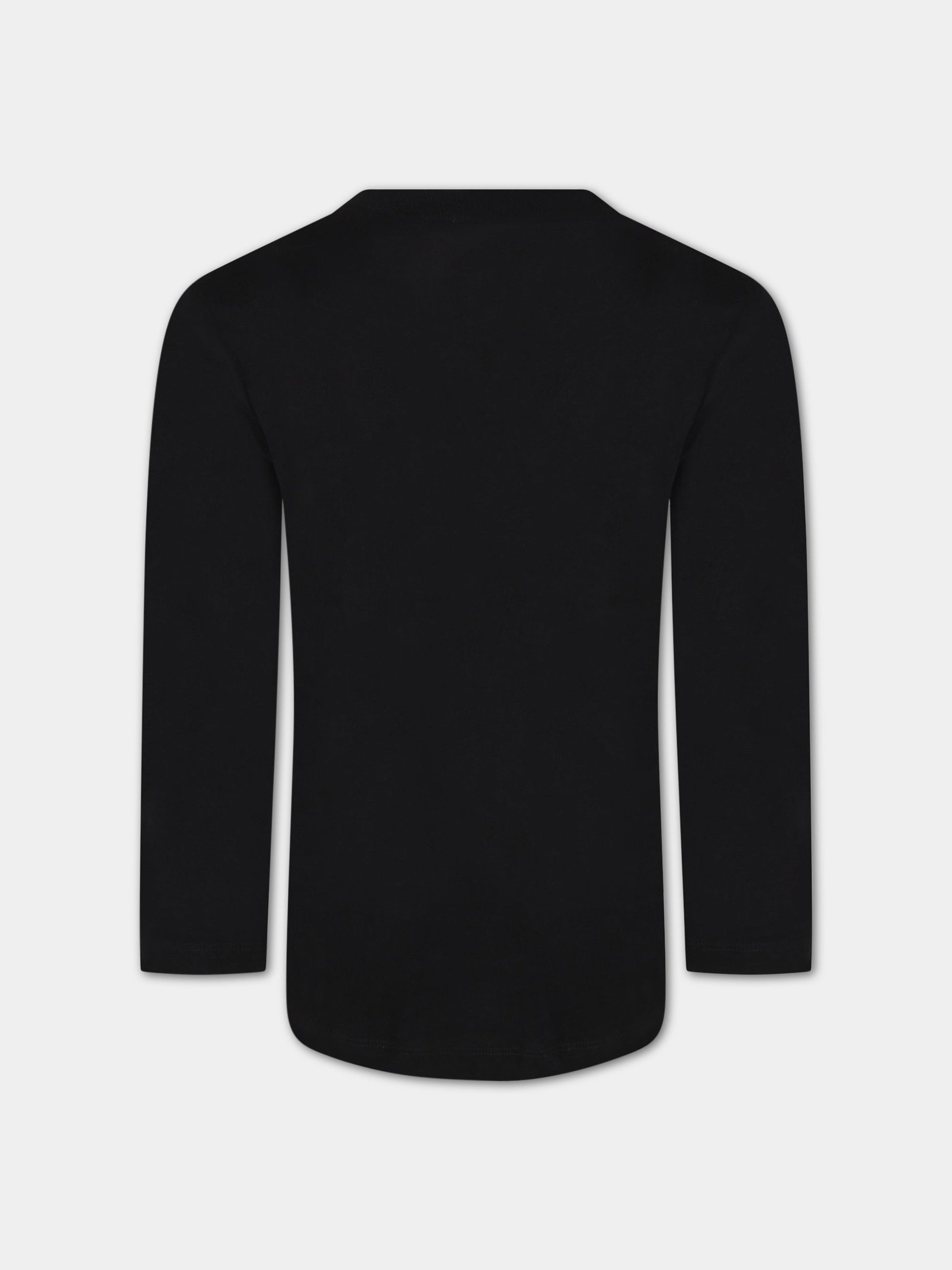 T-shirt nera per bambina con paillettes,N°21 Kids,N214AP N0080 0N900