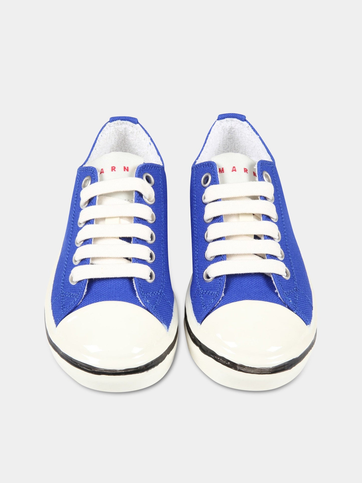 Sneakers blu per bambini con logo rosso,Marni Kids,70413