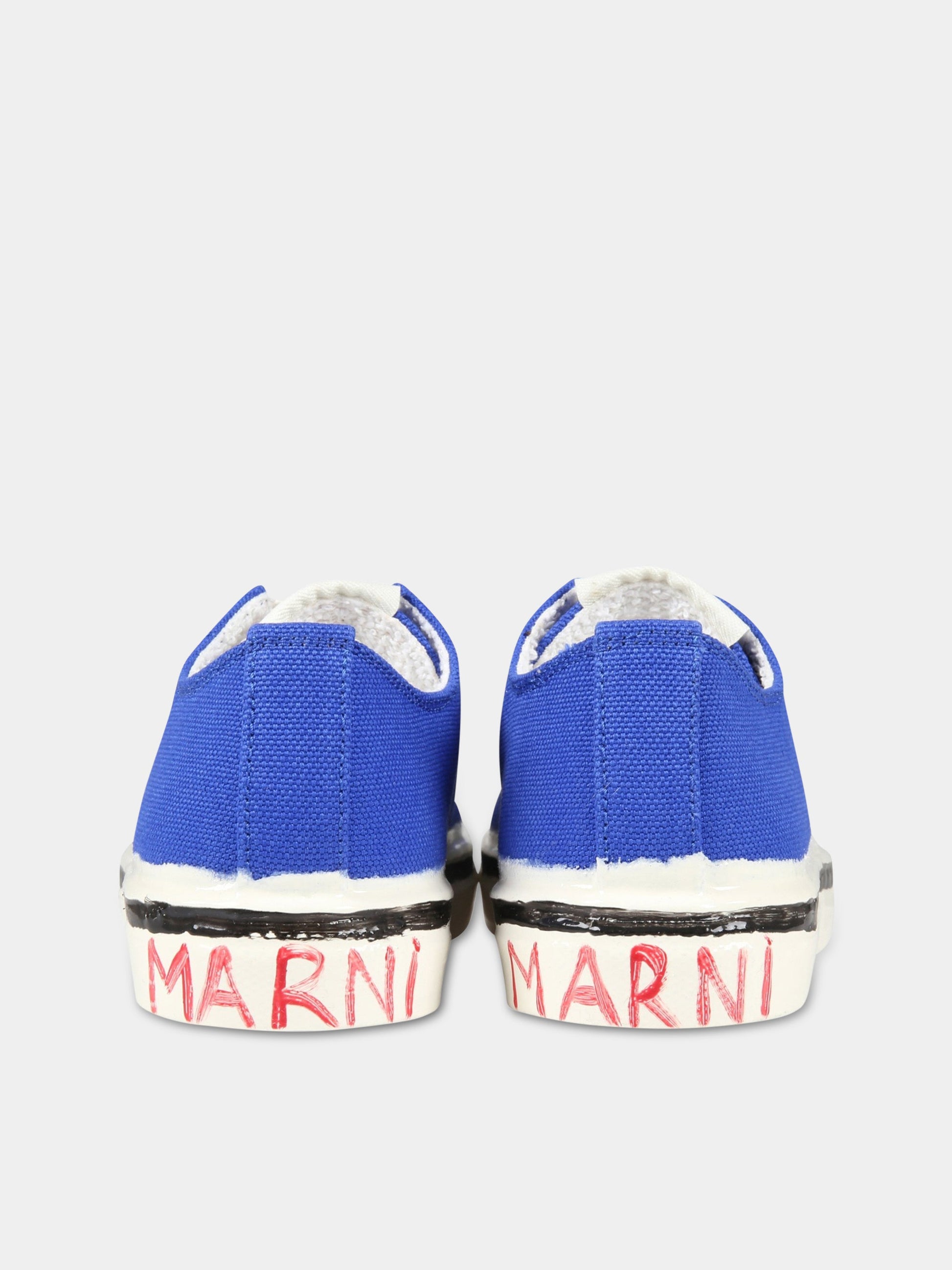 Sneakers blu per bambini con logo rosso,Marni Kids,70413