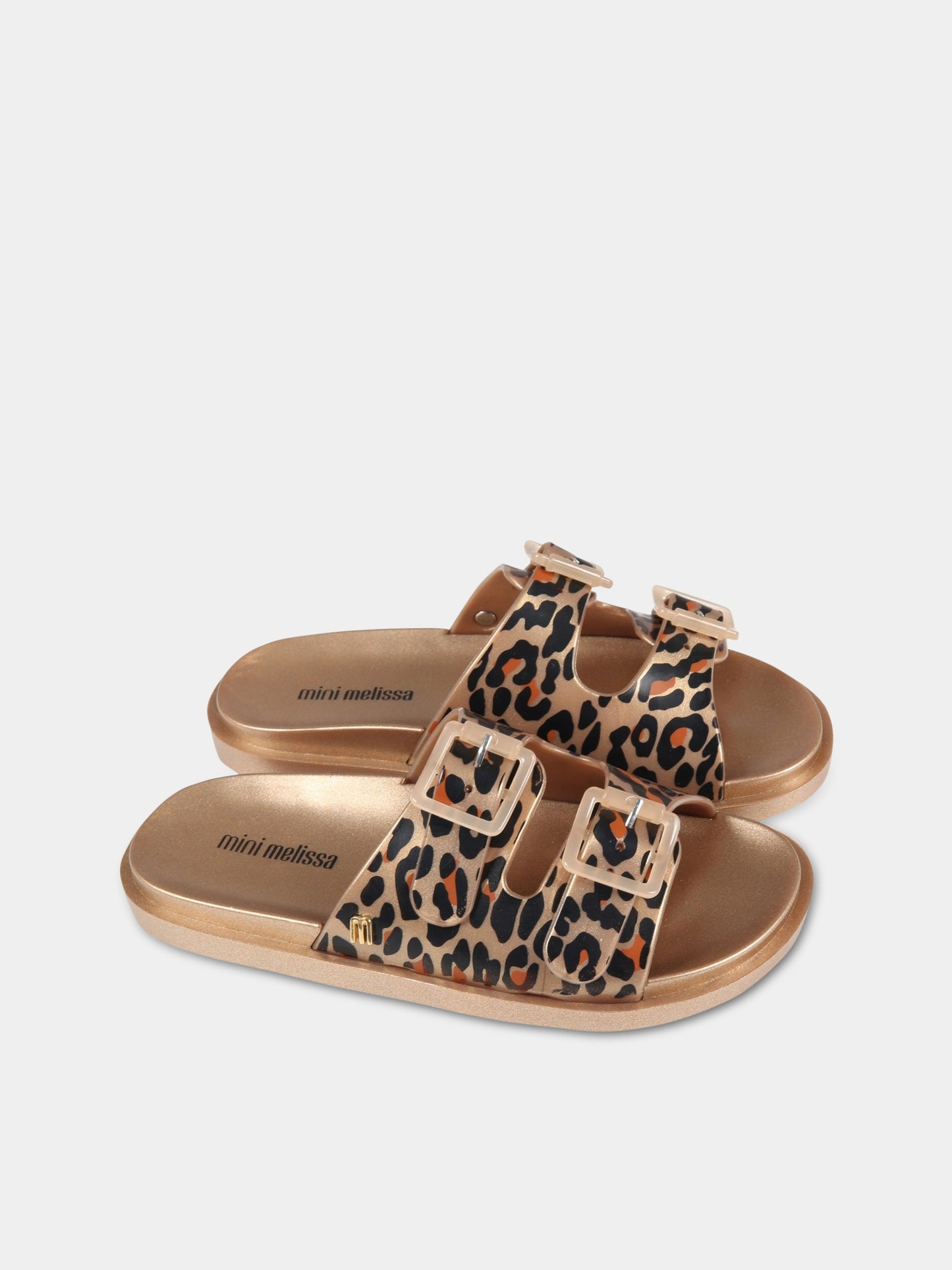 Sandali dorati per bambina con stampa animalier,Mini Melissa,33470 51698