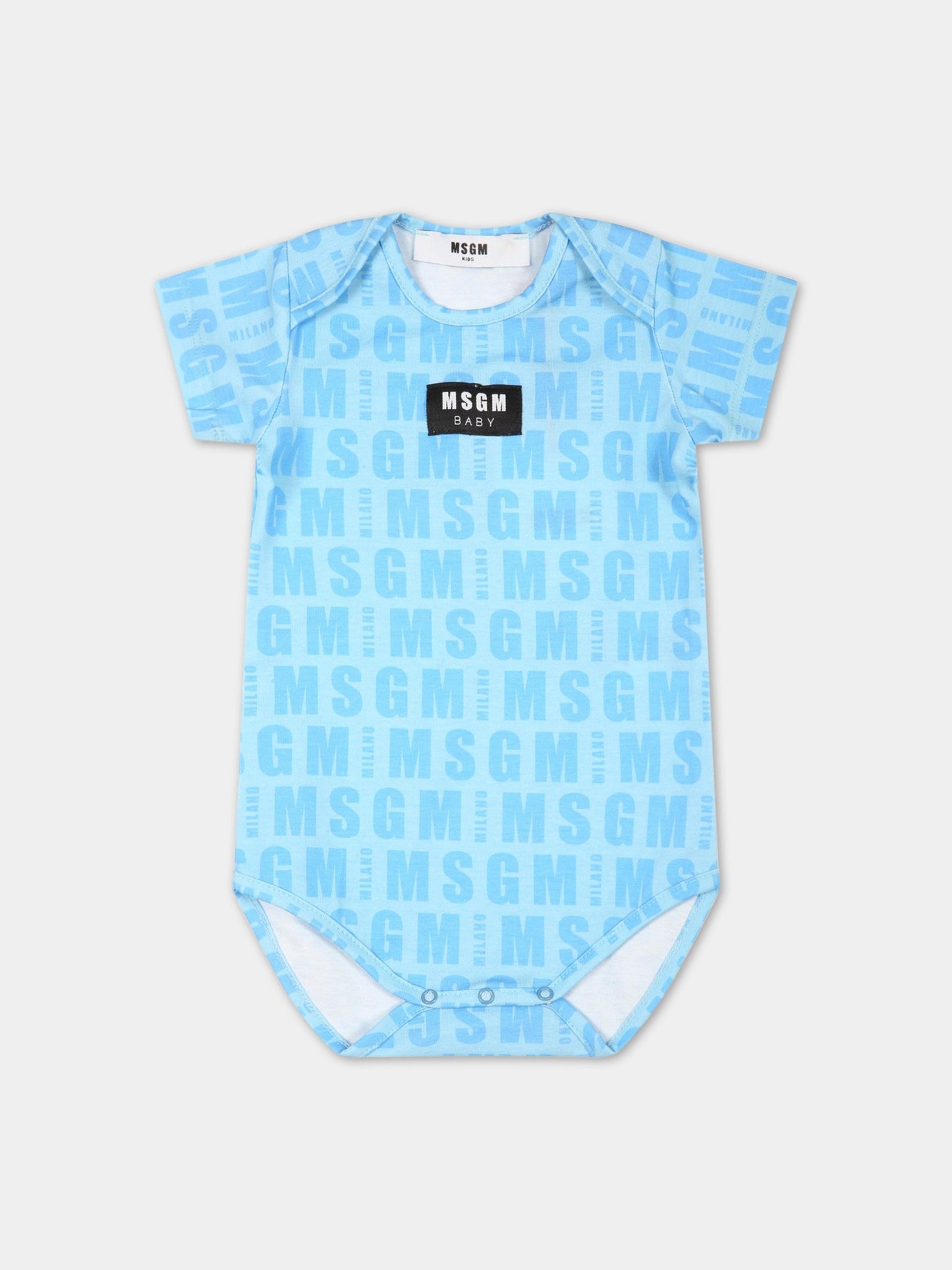 Set celeste per neonato con logo,Msgm Kids,MS029048 050