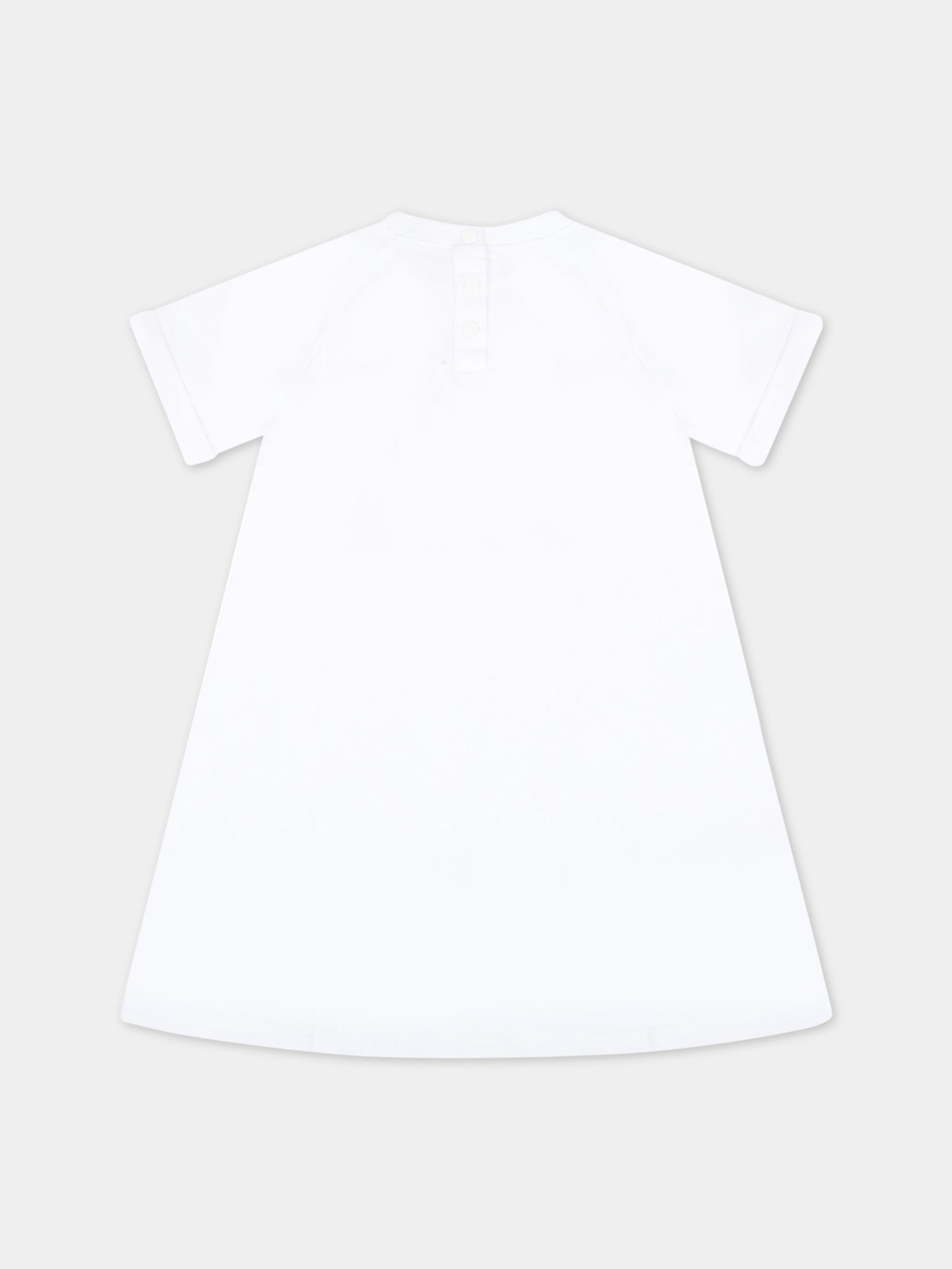 Vestito bianco per neonata con logo,Msgm Kids,MS029052 001