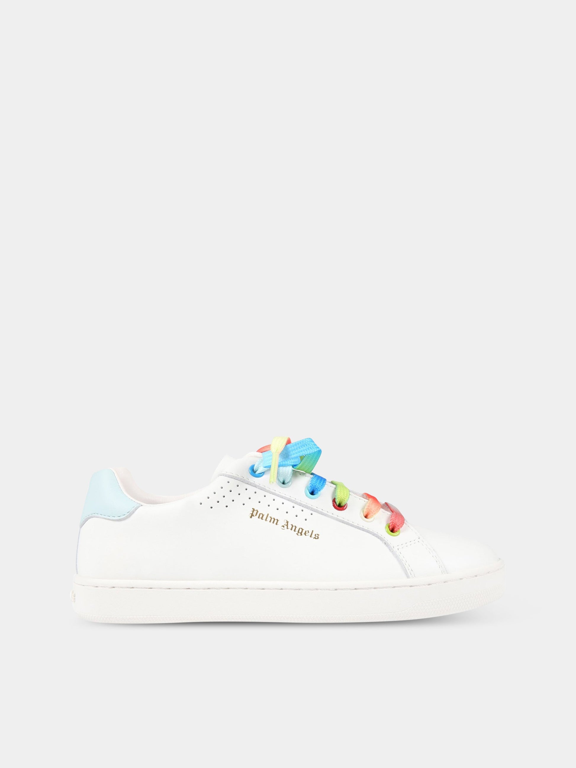 Sneakers bianche per bambino con logo,Palm Angels,PBIA005S22LEA002 0140