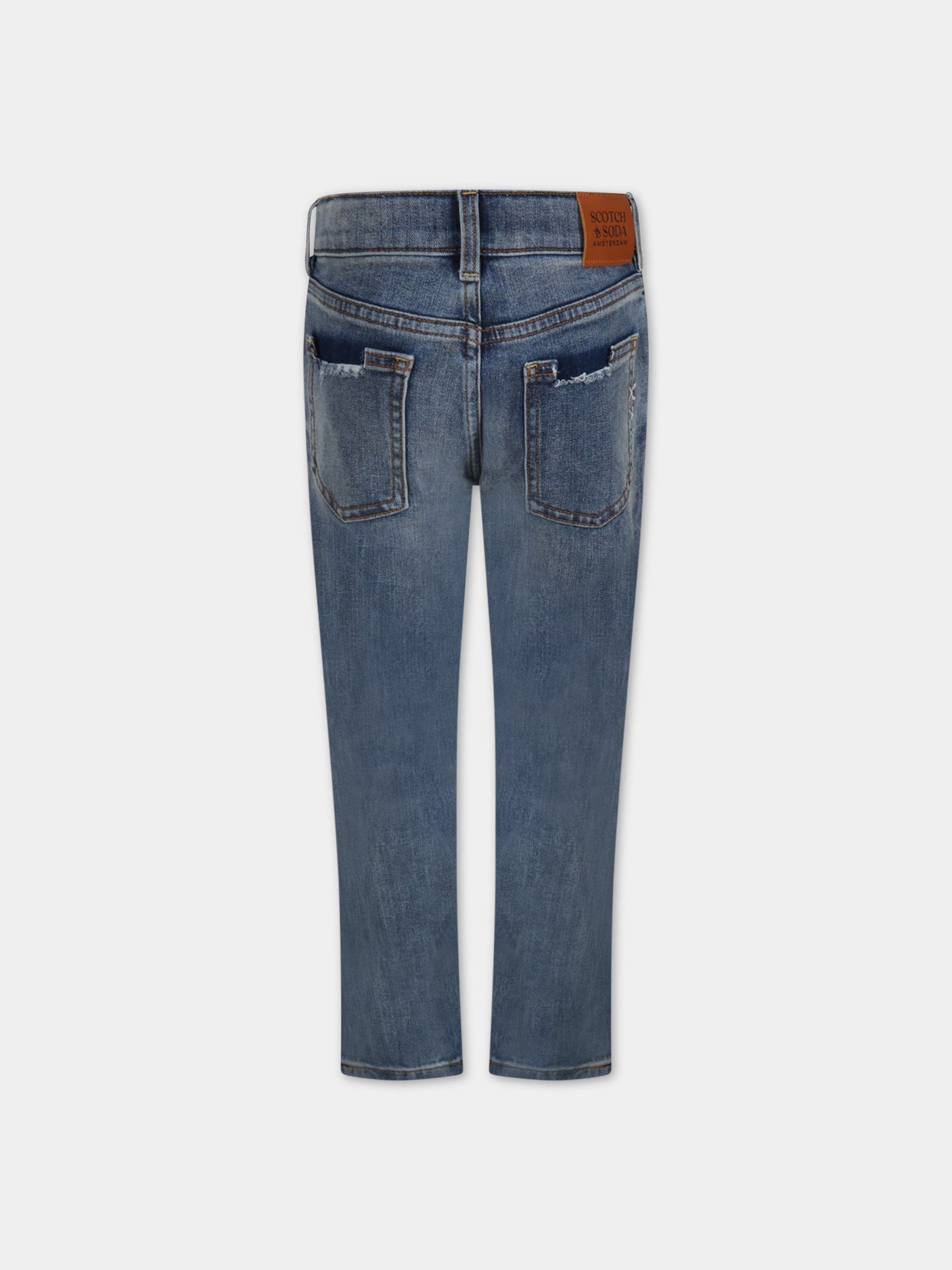 Jeans blu per bambino con palme,Scotch&soda,166455 4699