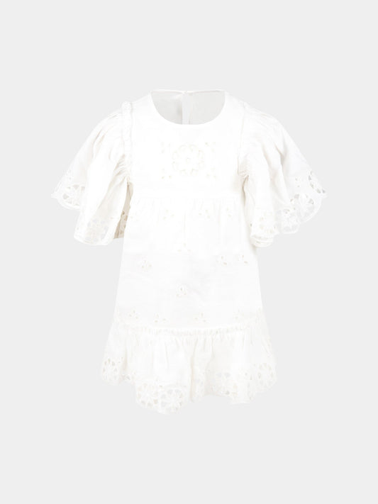 Vestito bianco per bambina,Stella Mccartney Kids,8Q1BQ1 Z0194 100