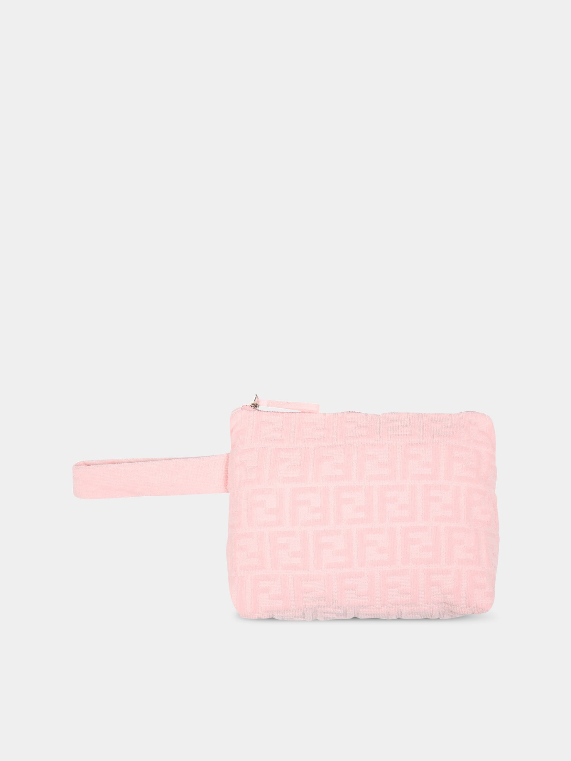 Pochette rosa per bambina con doppia FF,Fendi Kids,JUS021 AIP2 F0QD1