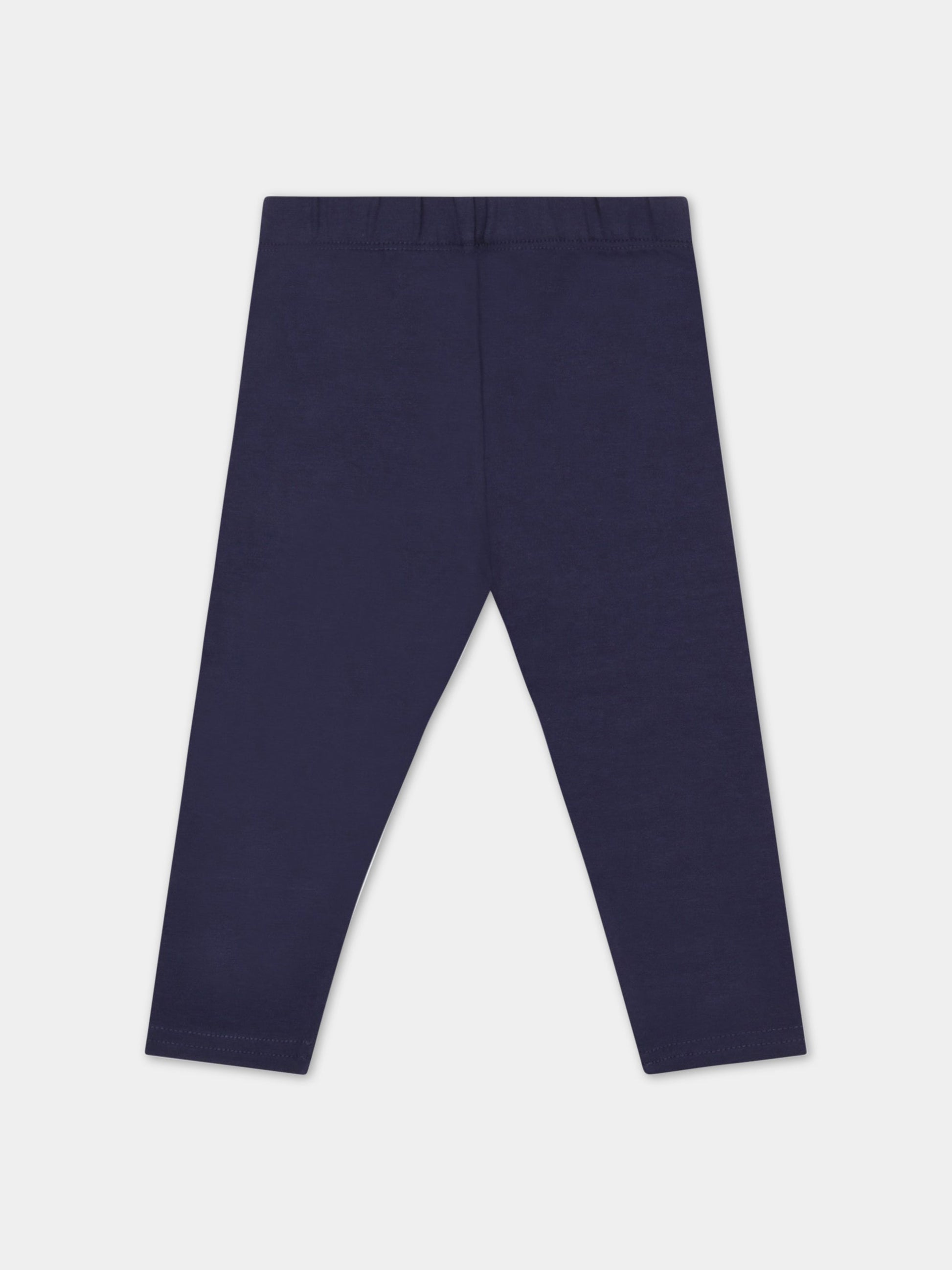 Leggings blu per neonata con cavallino,Ralph Lauren Kids,552479003