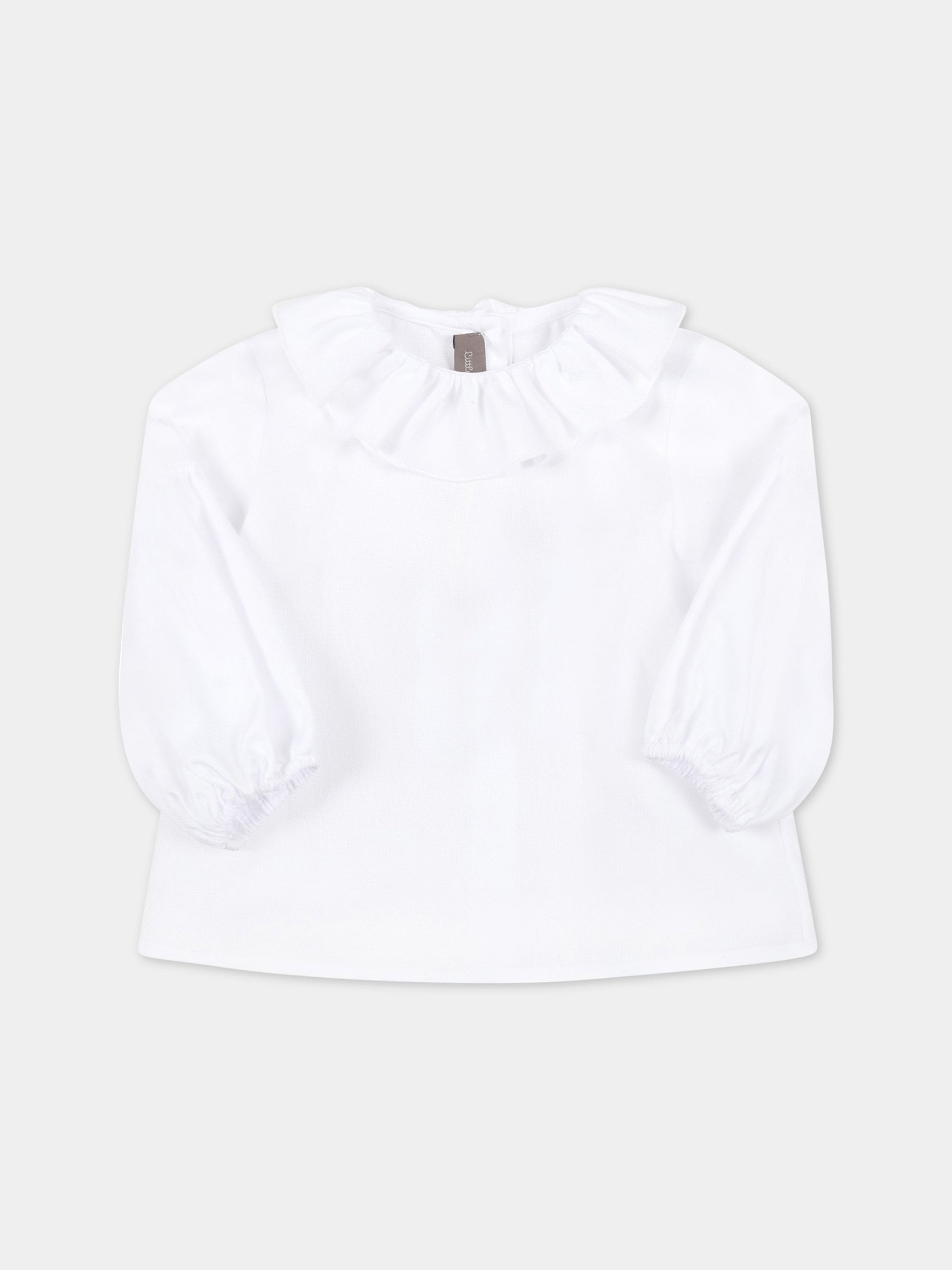 Blusa bianca per neonata,Little Bear,3264-B BIANCO