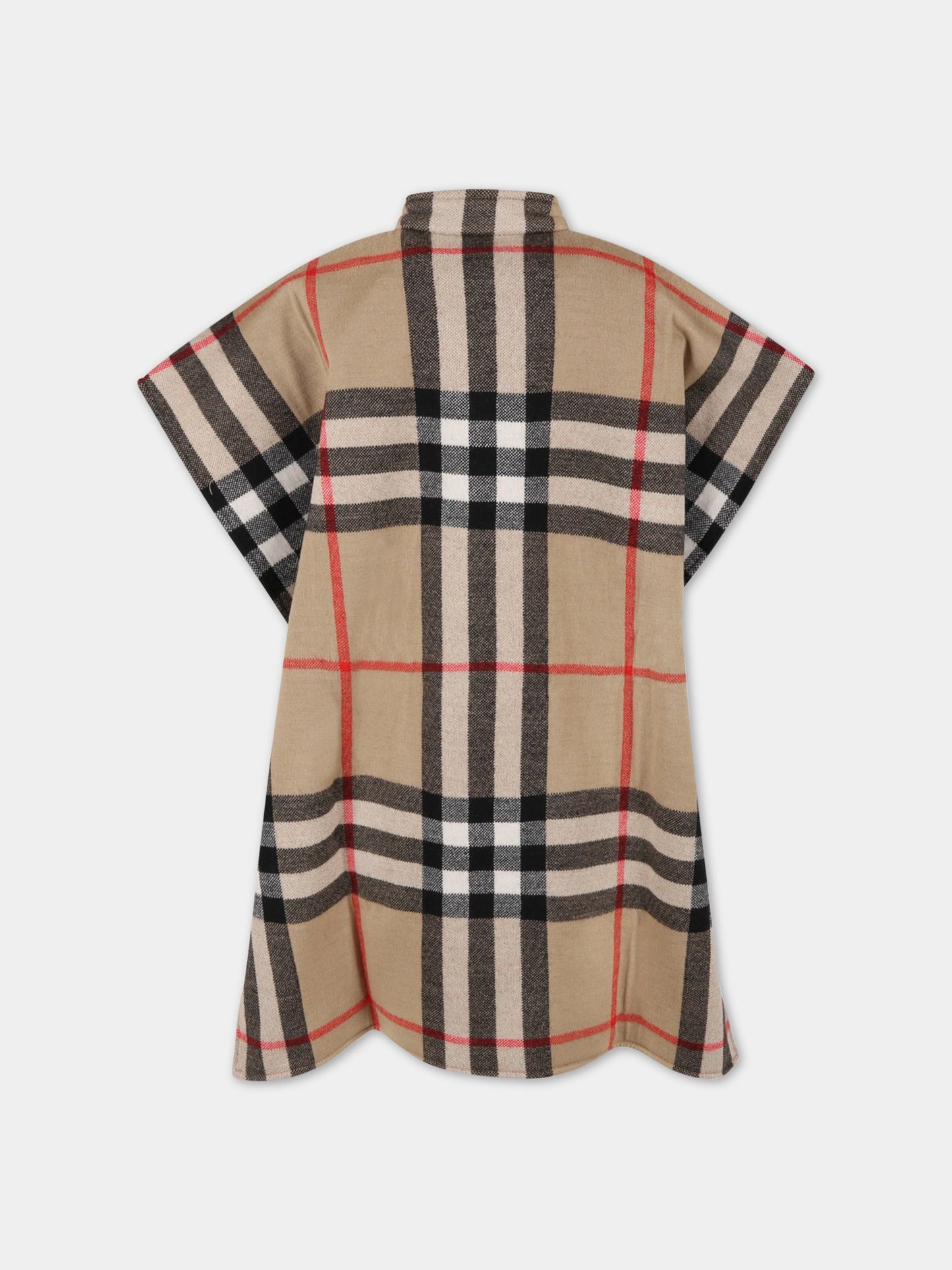 Poncho beige per bambina,Burberry Kids,8051756