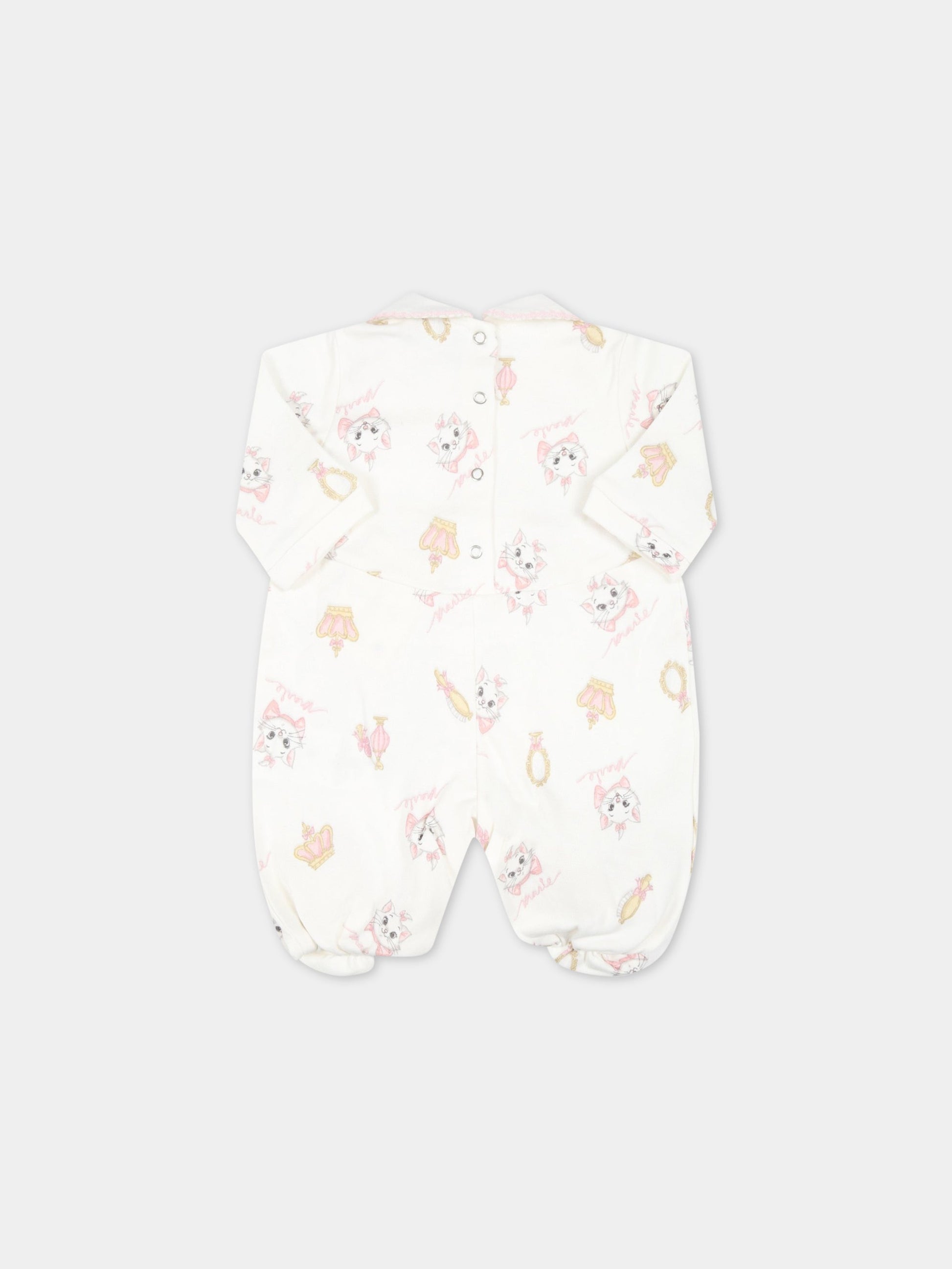 Tutina bianca per neonata con gatti,Monnalisa,350201 0003 0191