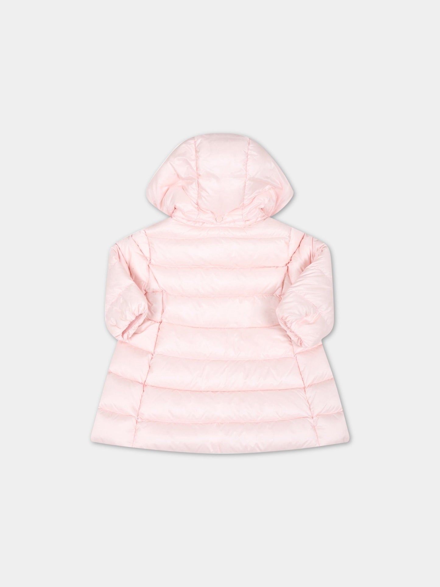 Piumino rosa per neonata con patch logato,Moncler Kids,951 1A00030 53048 503