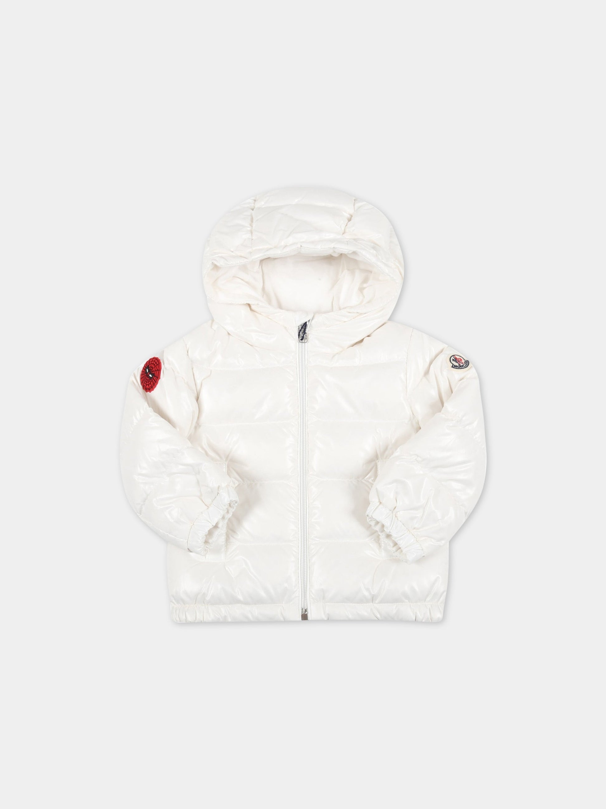 Piumino ''Narzin'' bianco per neonato con Spiderman,Moncler Kids,951 1A00008 68950 031