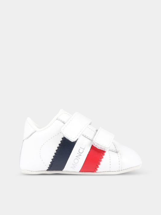 Sneakers bianche per neonato con logo,Moncler Kids,951 4M00010 01AD1 002