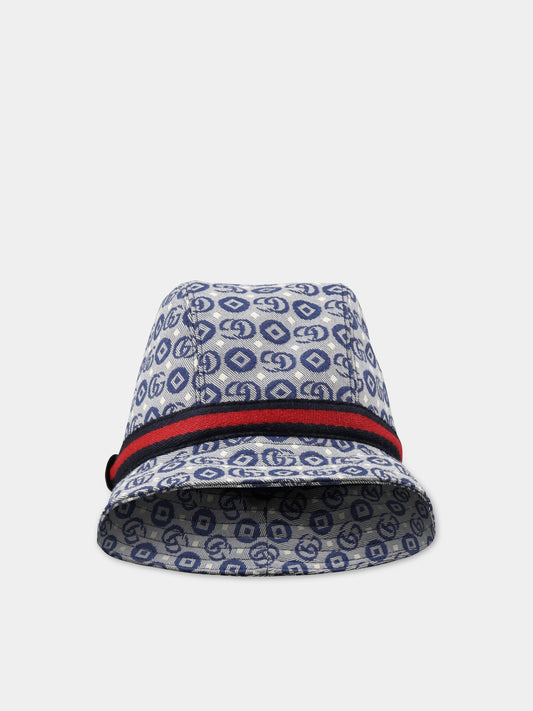 Cappello blu per bambini con iconiche GG,Gucci Kids,411790 3HAK7 4874