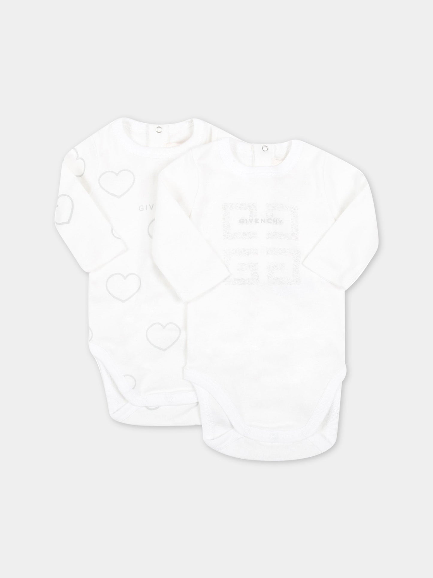 Set bianco per neonati con cuori,Givenchy Kids,H98154 10B